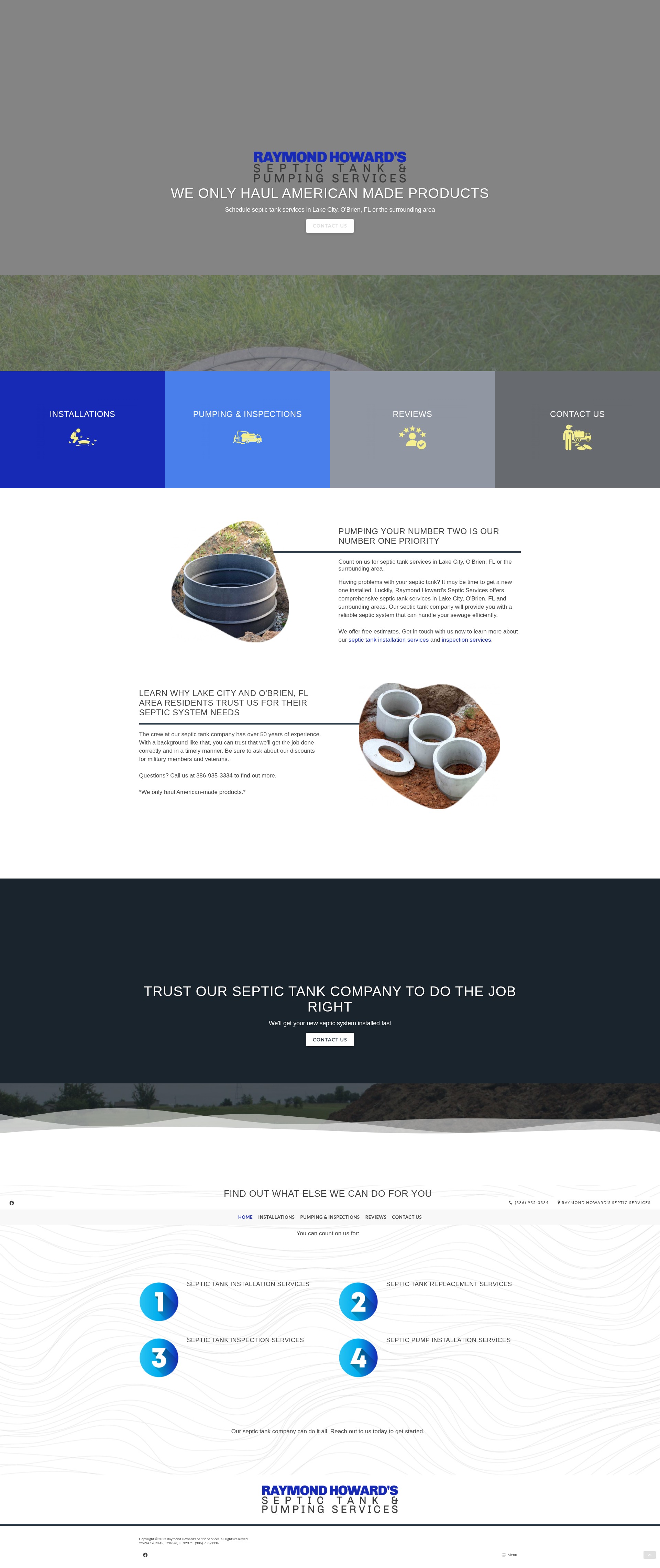Screenshot of raymondhowardssepticservices.com