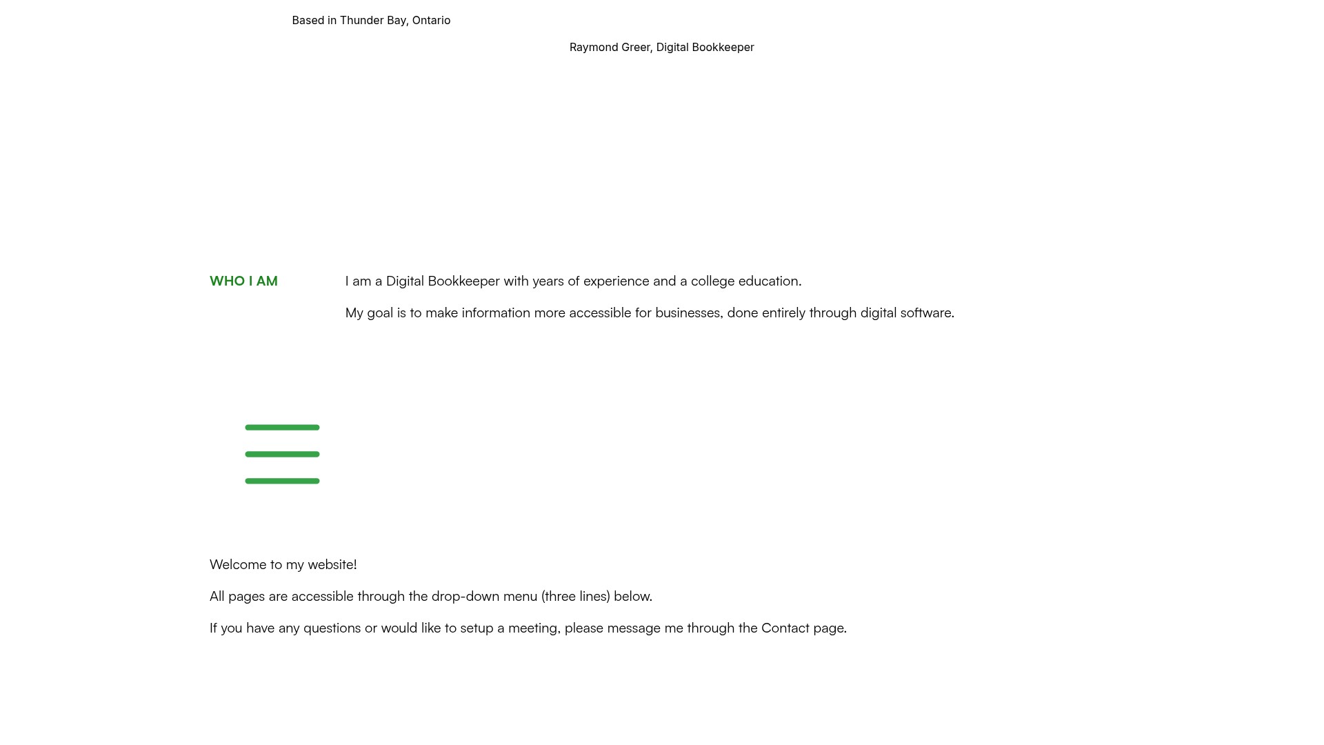 Screenshot of raysbookkeeping.com