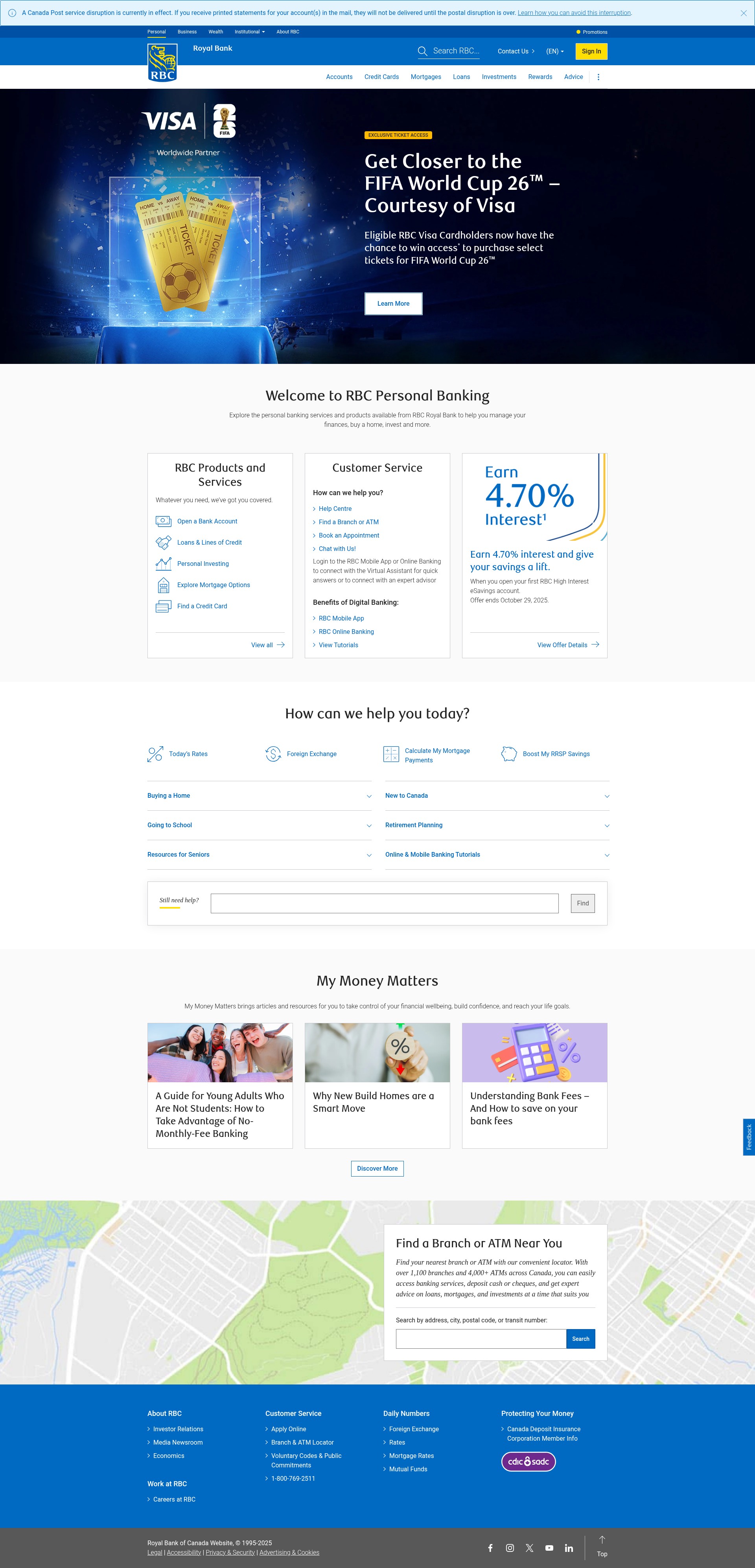 Screenshot of rbcroyalbank.com