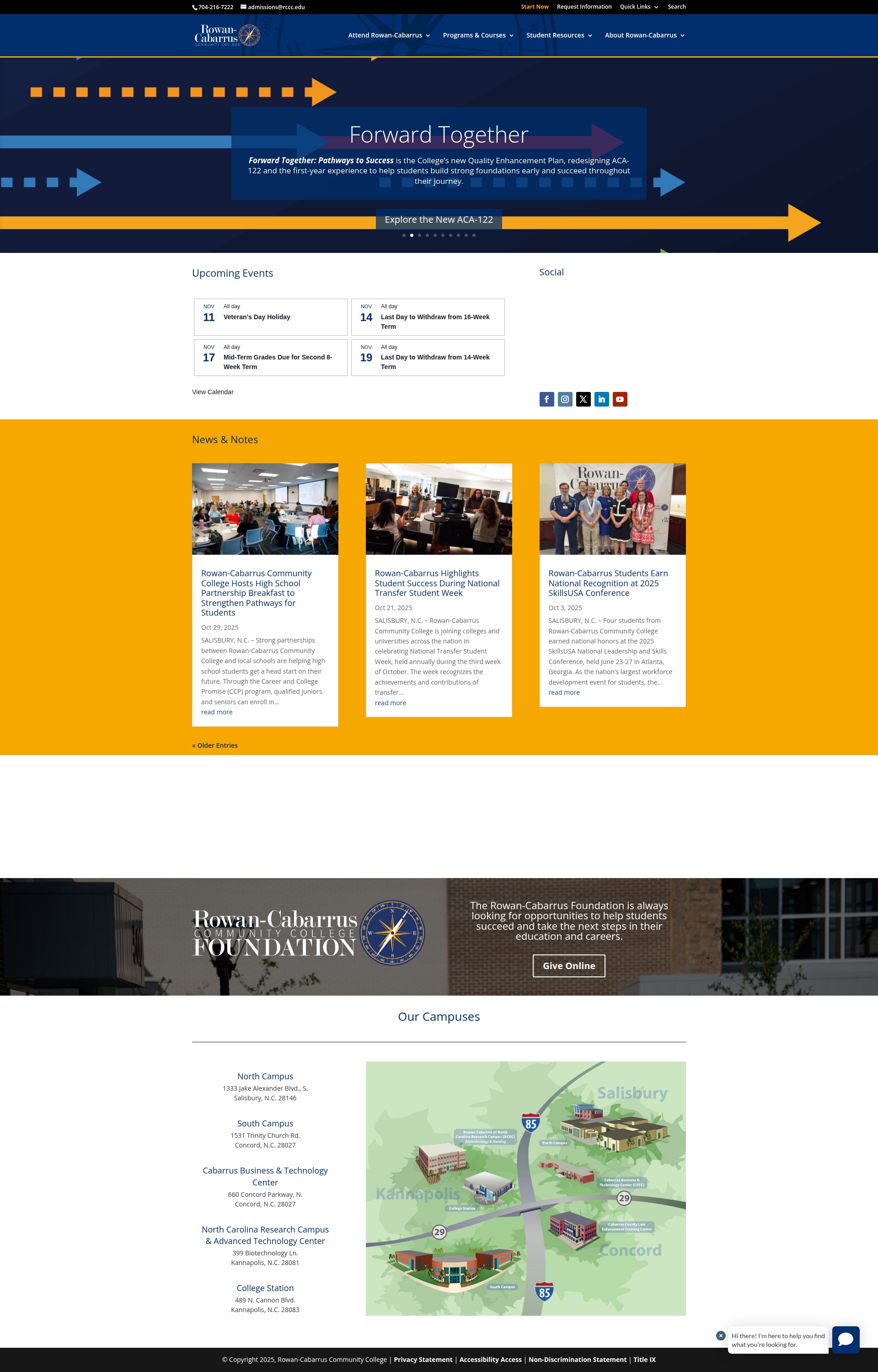 Screenshot of rccc.edu