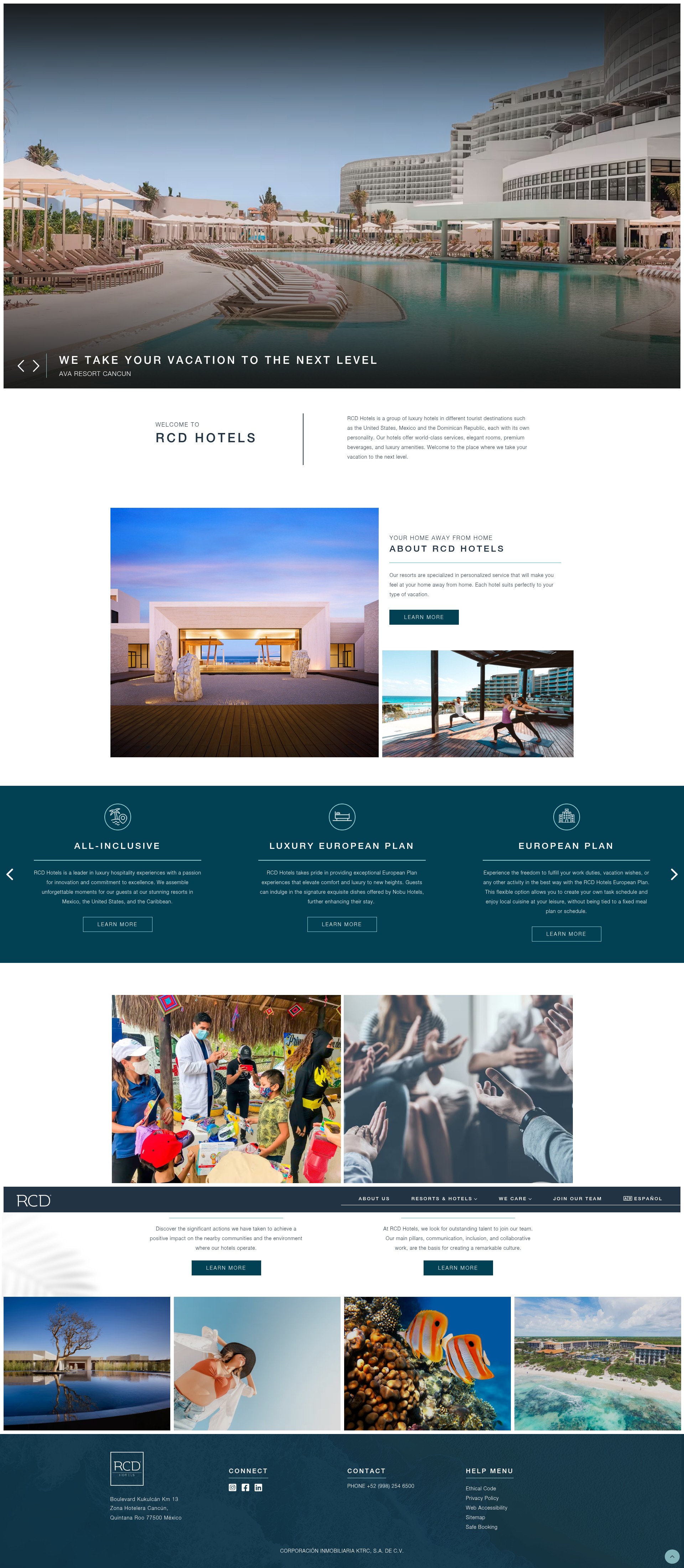 Screenshot of rcdhotels.com
