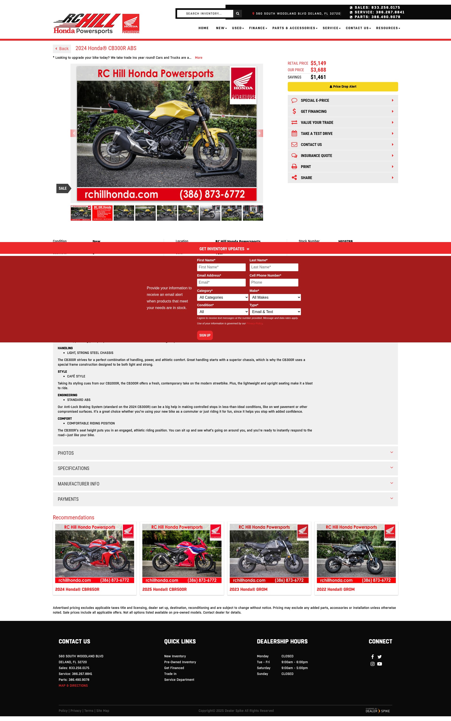 Screenshot of rchillhonda.com
