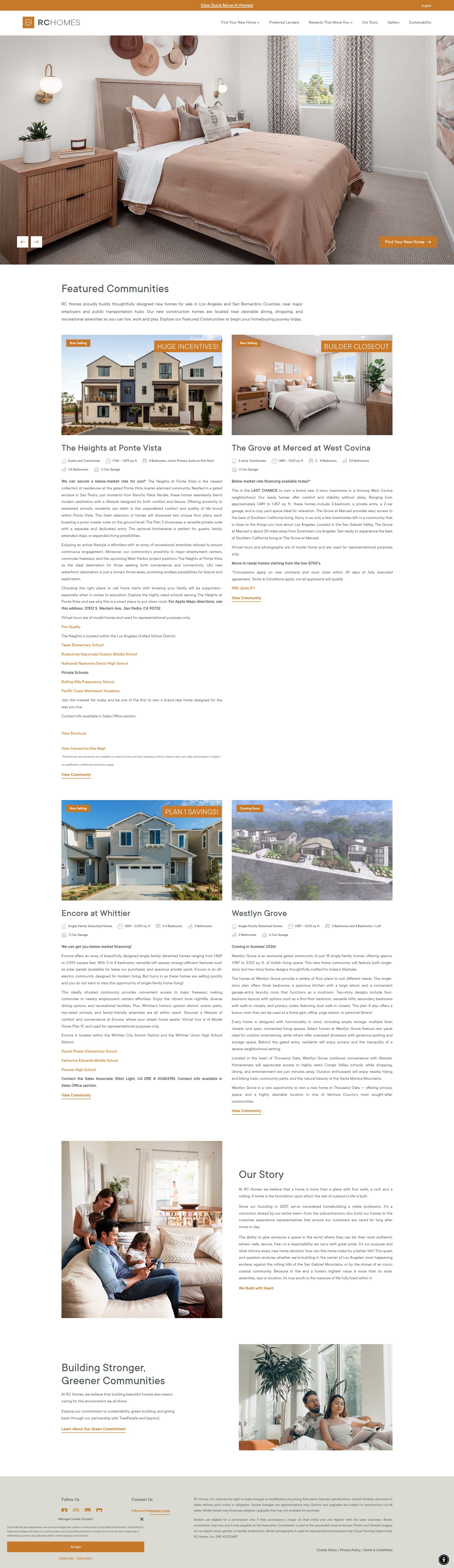 Screenshot of rchomesinc.com