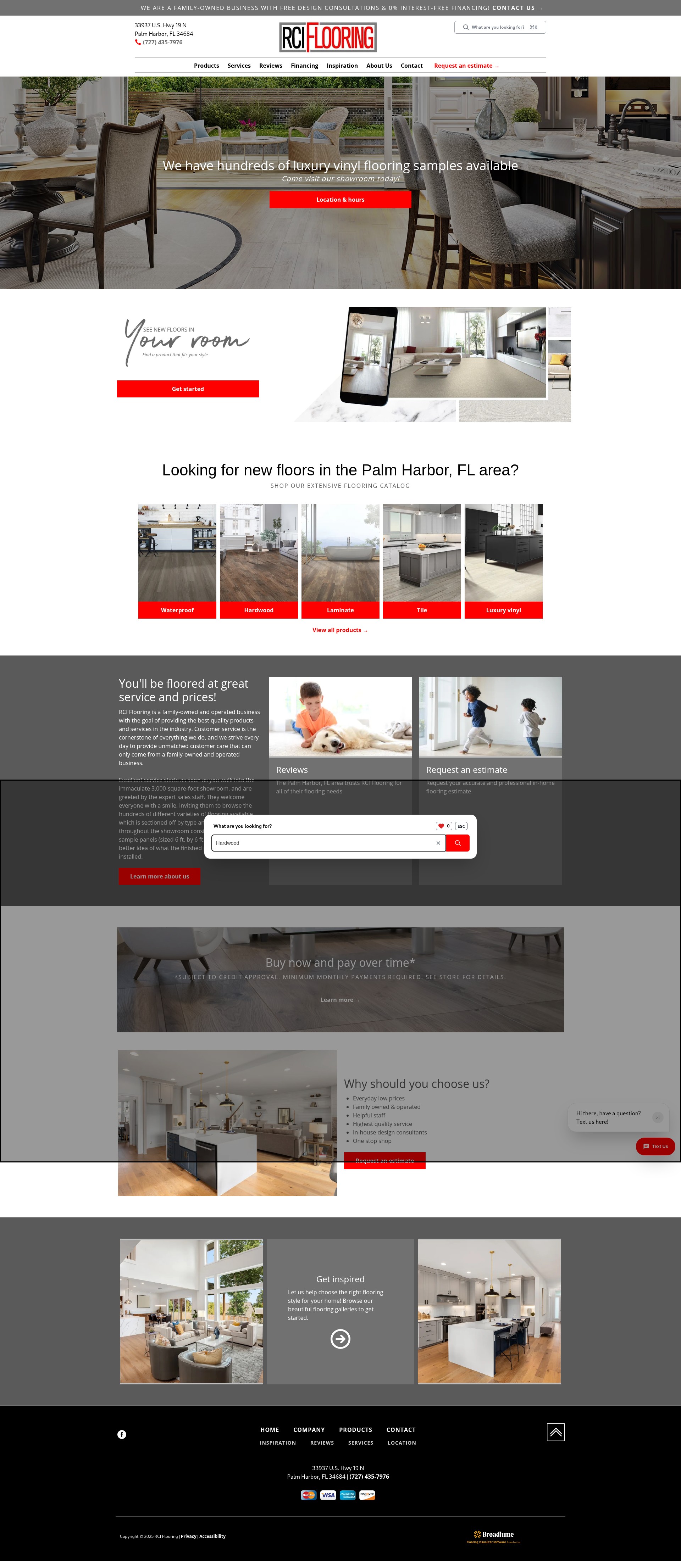 Screenshot of rciflooringcenter.com
