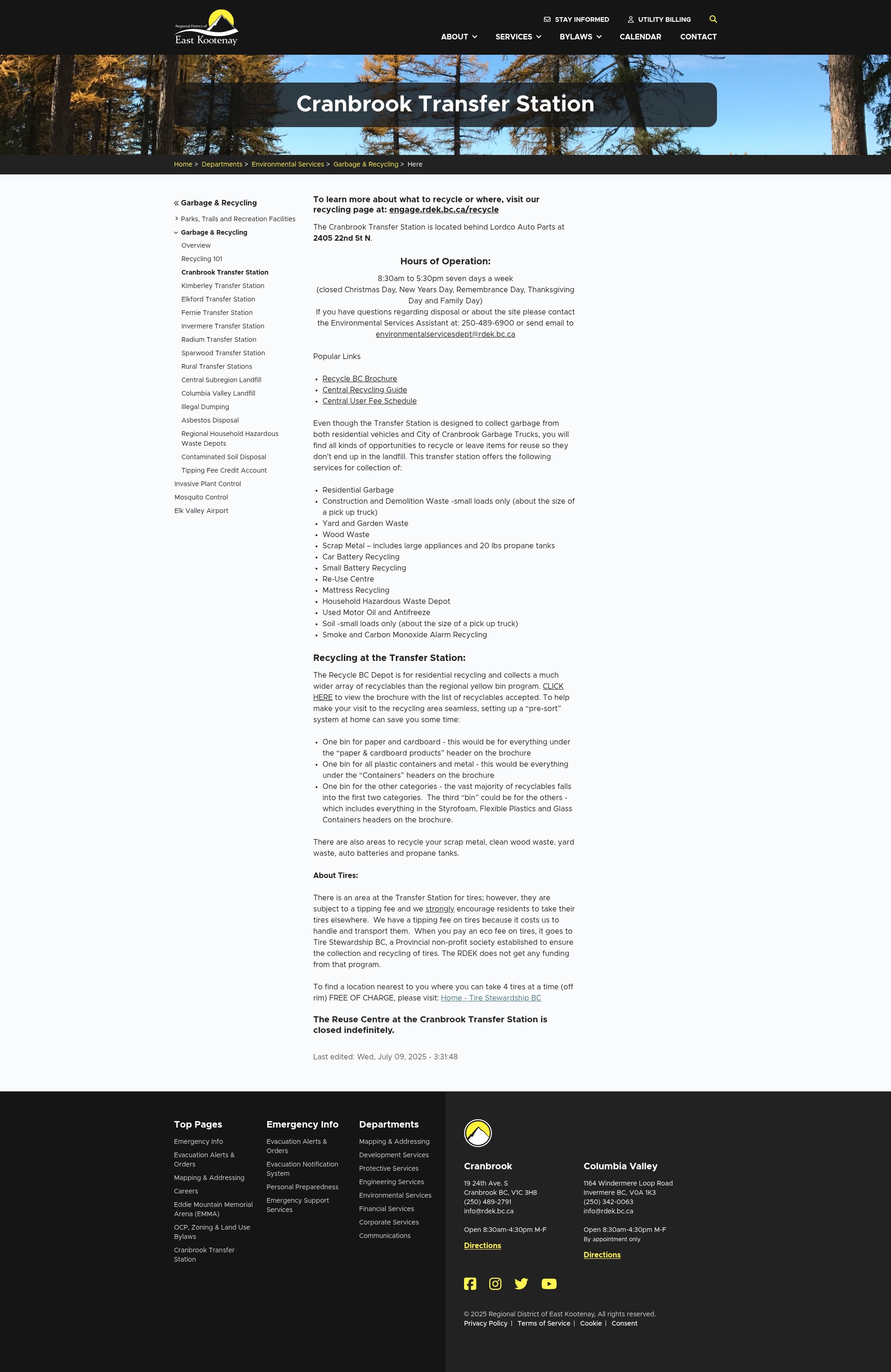 Screenshot of rdek.bc.ca