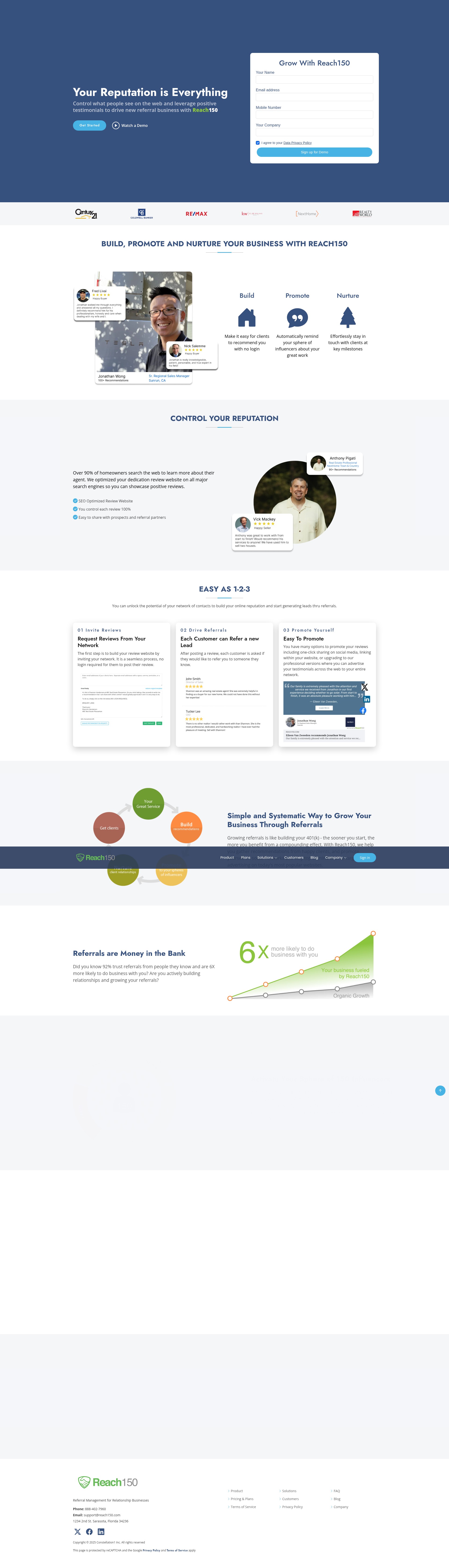 Screenshot of reach150.com