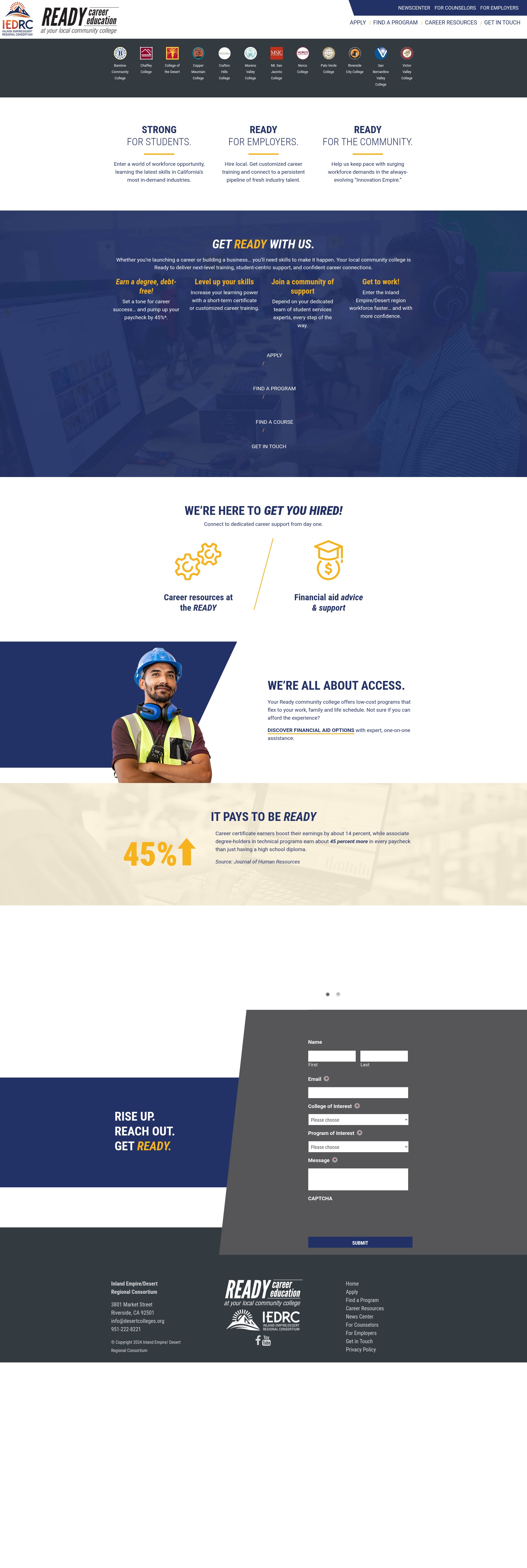 Screenshot of readysetcareer.org