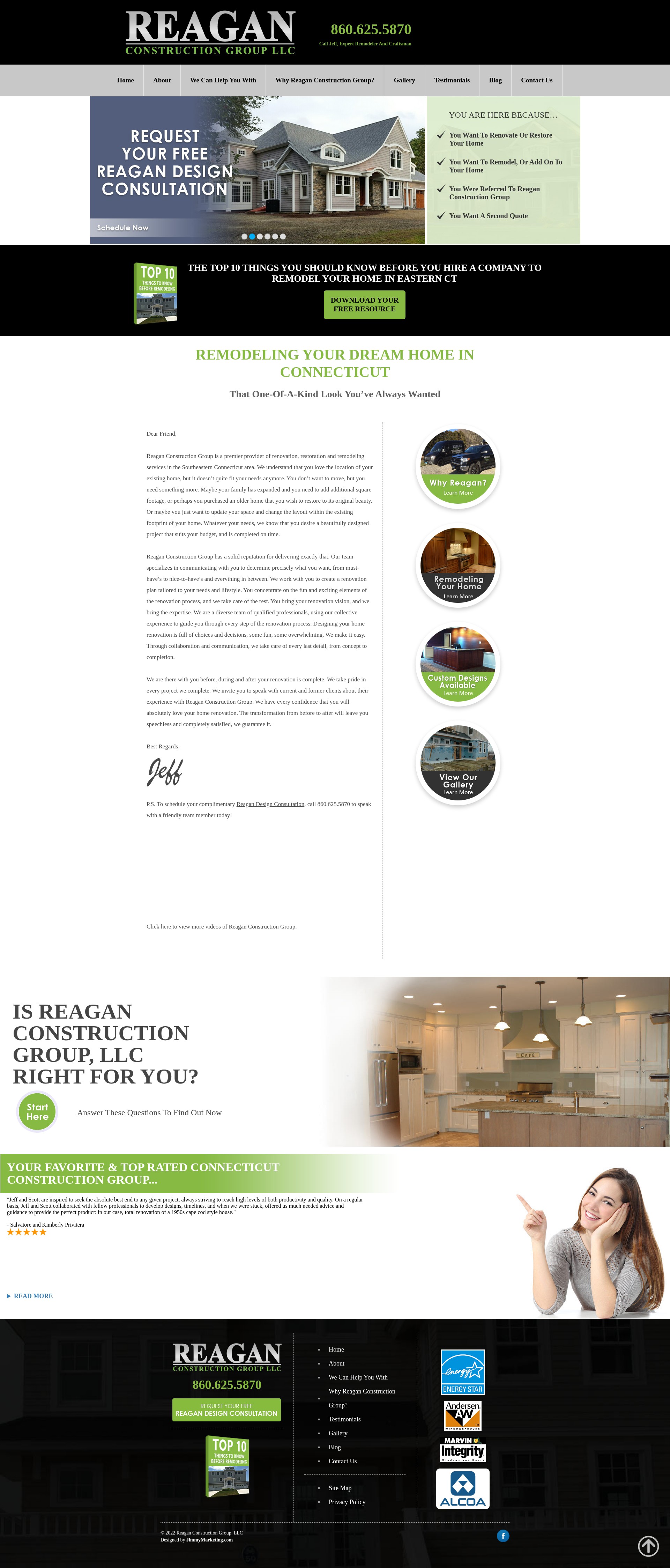 Screenshot of reaganconstructiongroup.com