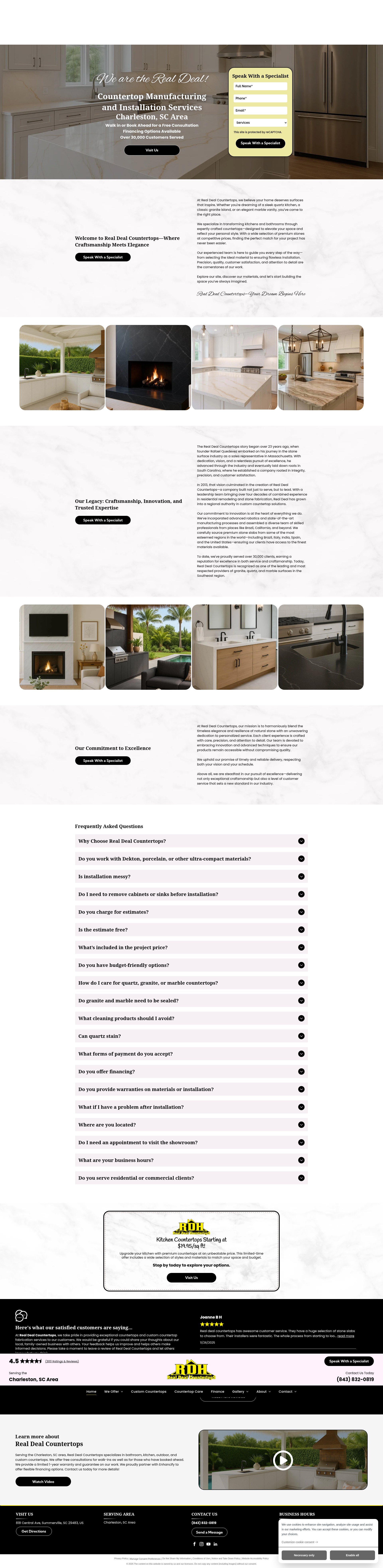 Screenshot of realdealcountertops.com