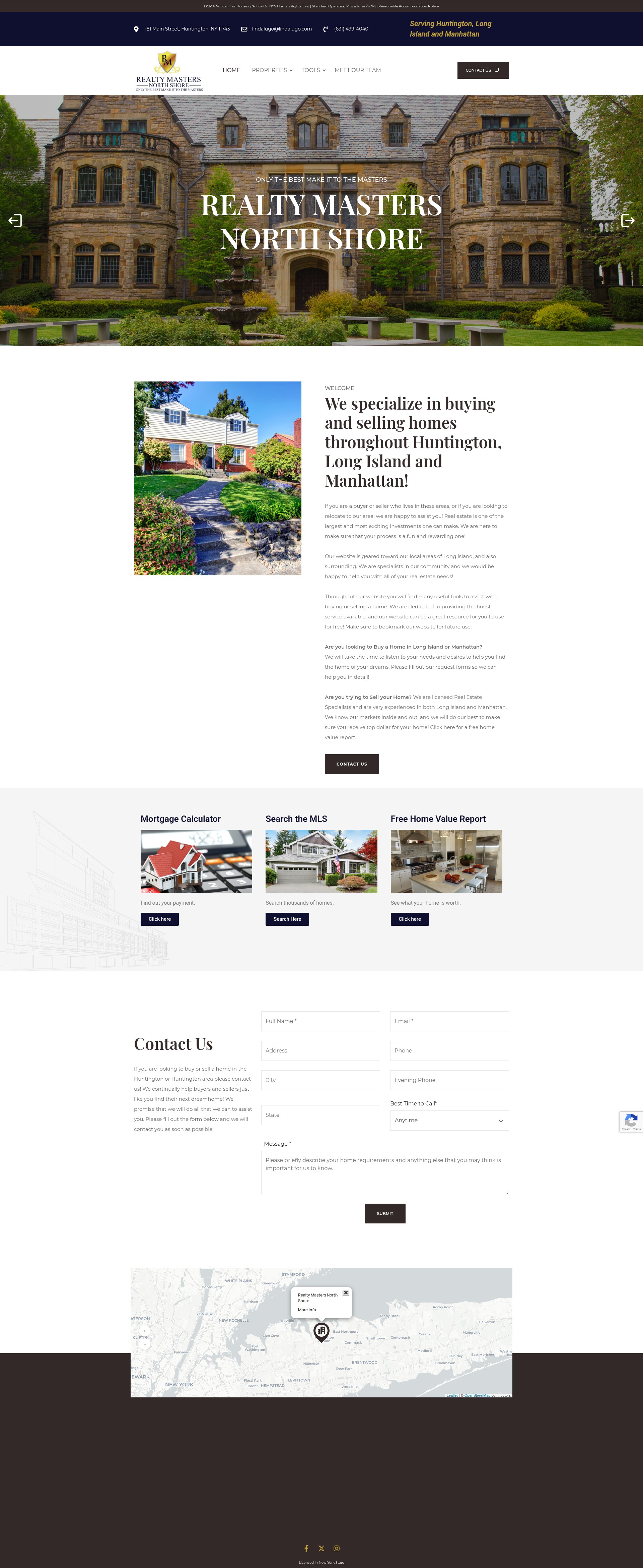 Screenshot of realtymastersnorthshore.com