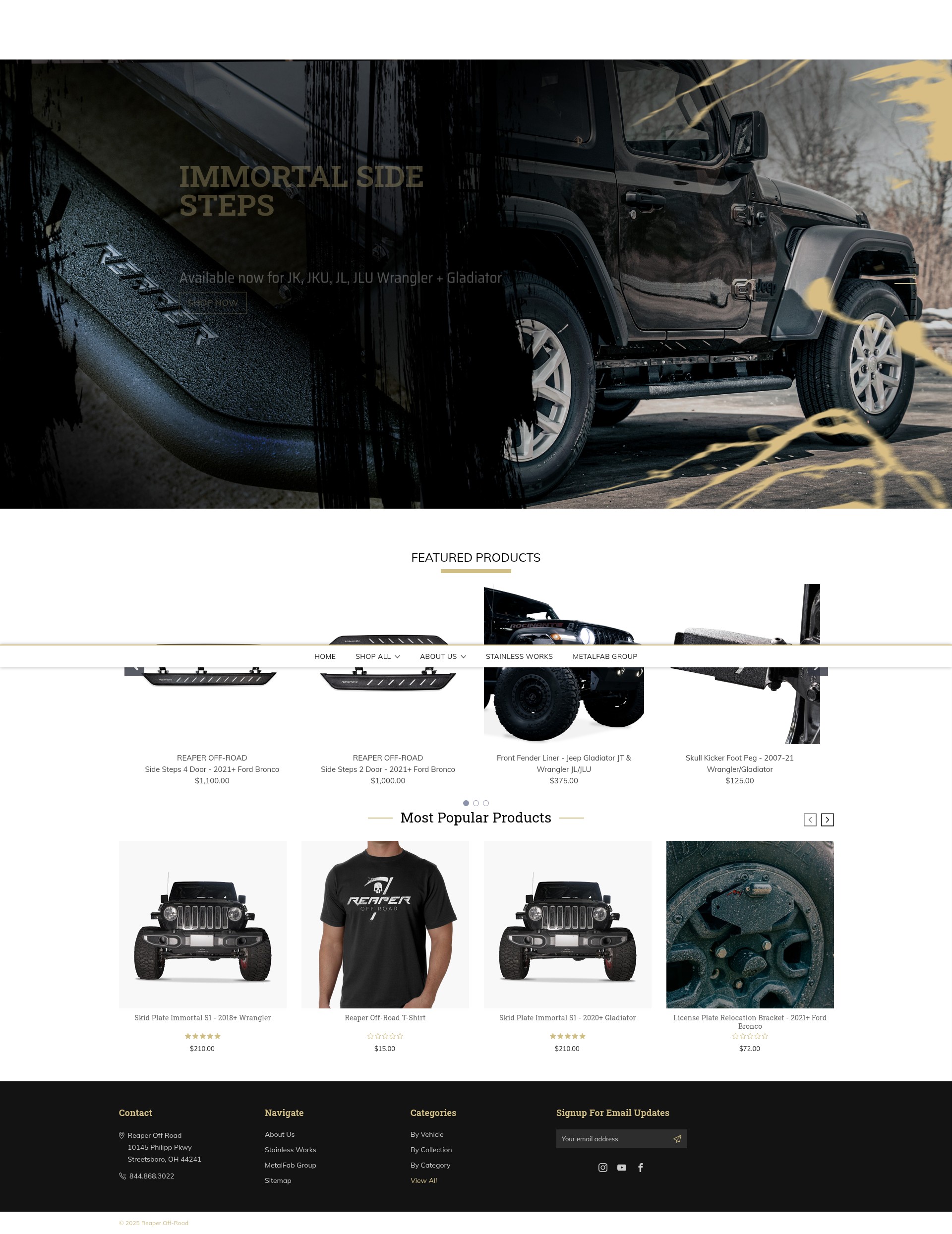 Screenshot of reaperoffroad.com