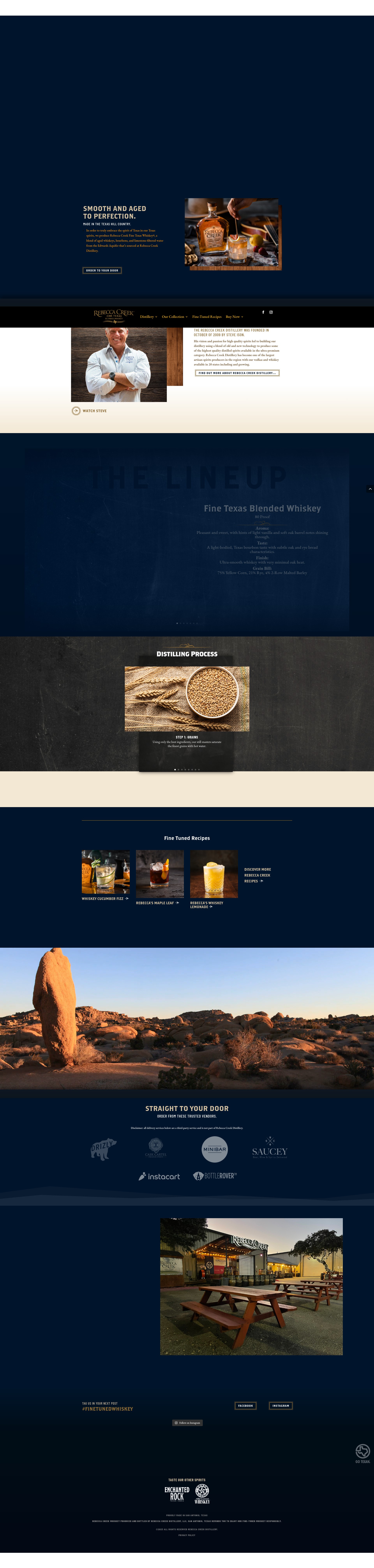Screenshot of rebeccacreekwhiskey.com