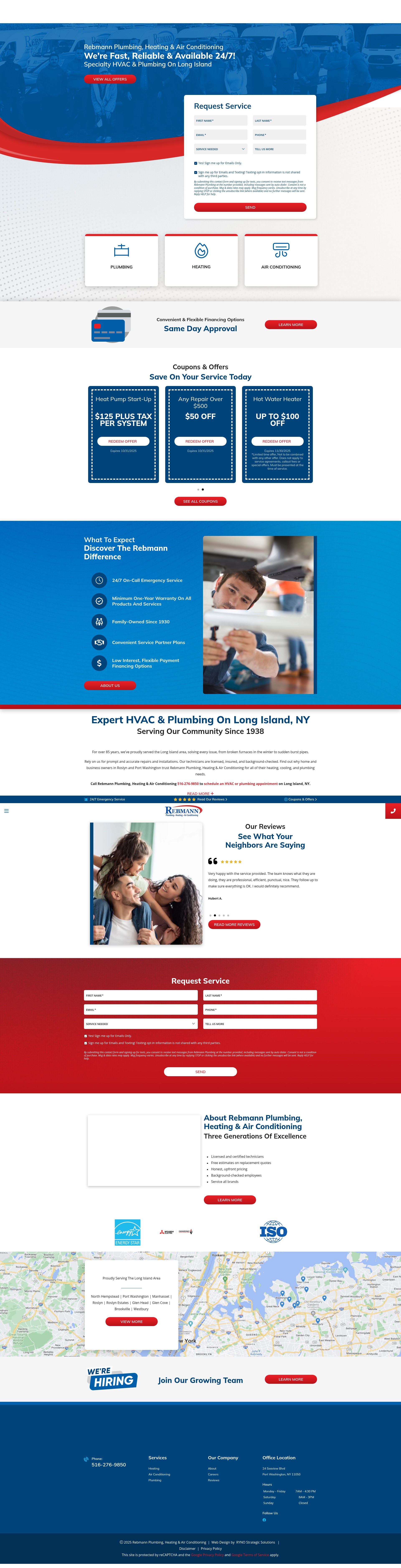 Screenshot of rebmannplumbing.com