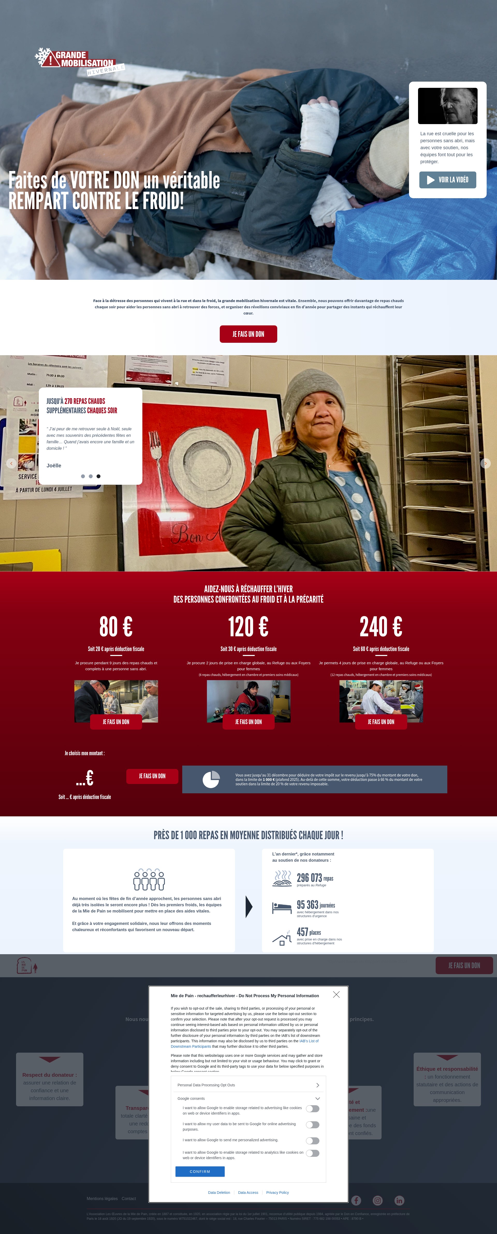 Screenshot of rechaufferleurhiver.miedepain.asso.fr