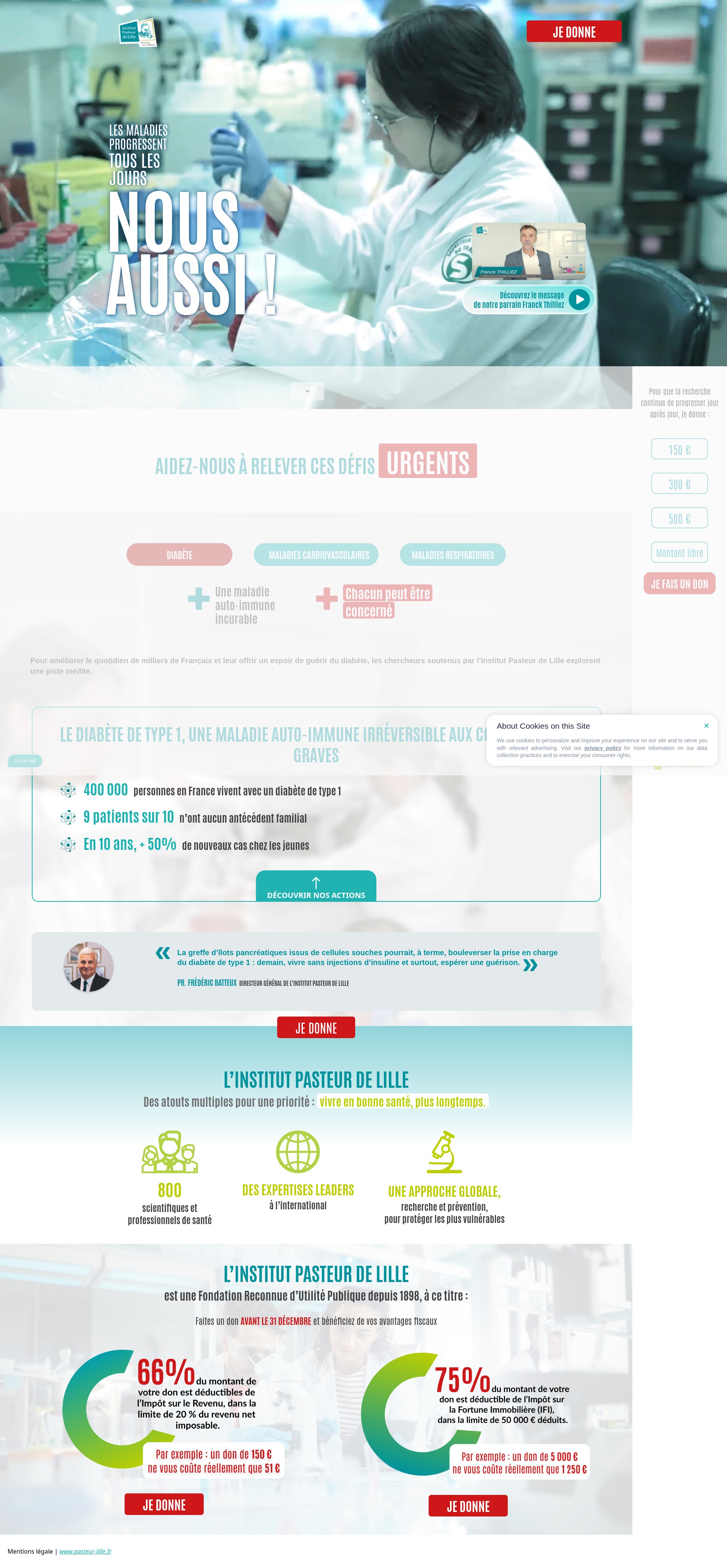 Screenshot of recherche.pasteur-lille.fr