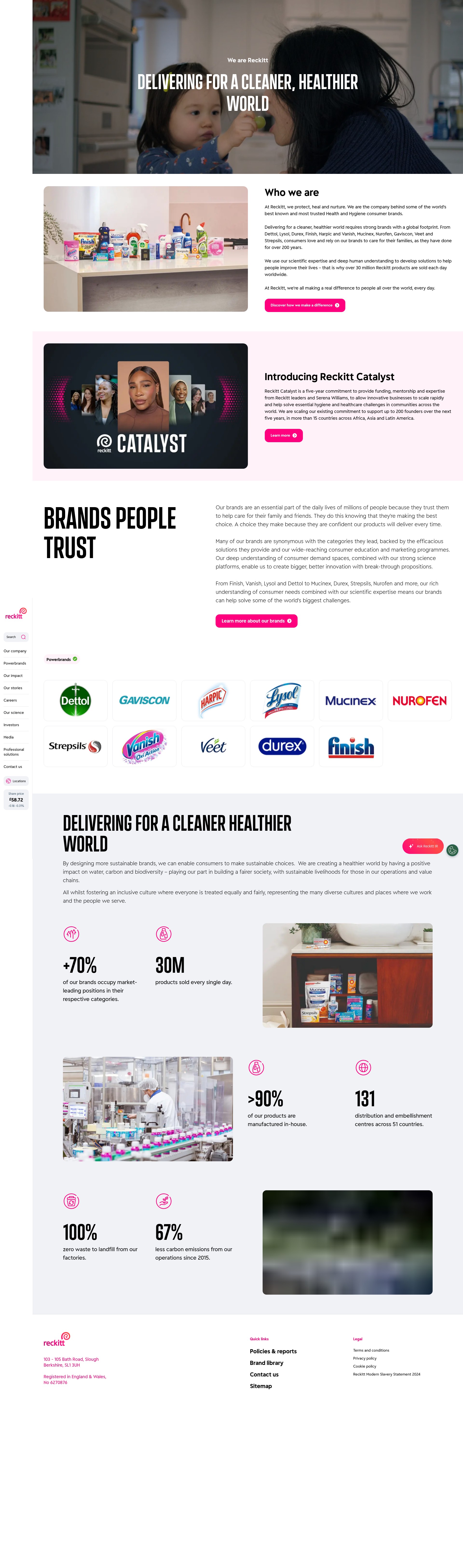 Screenshot of reckitt.com
