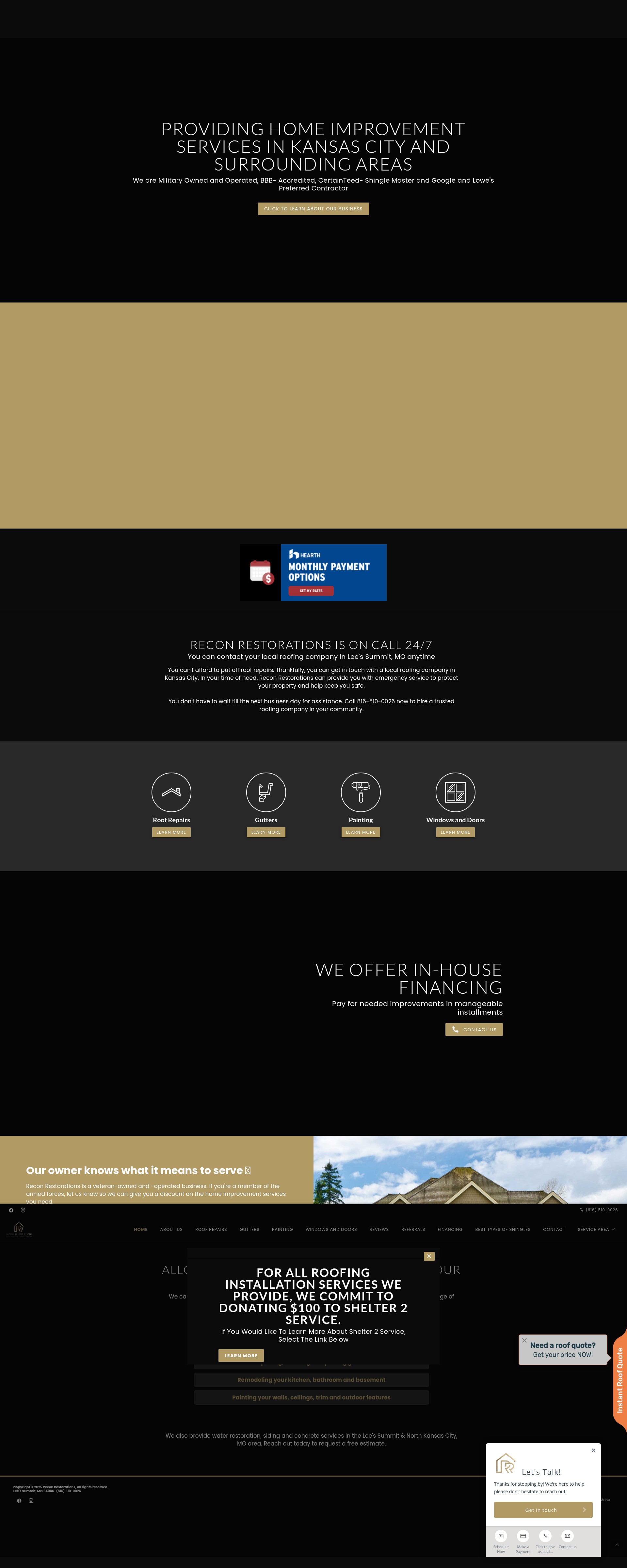 Screenshot of reconrestorations.com