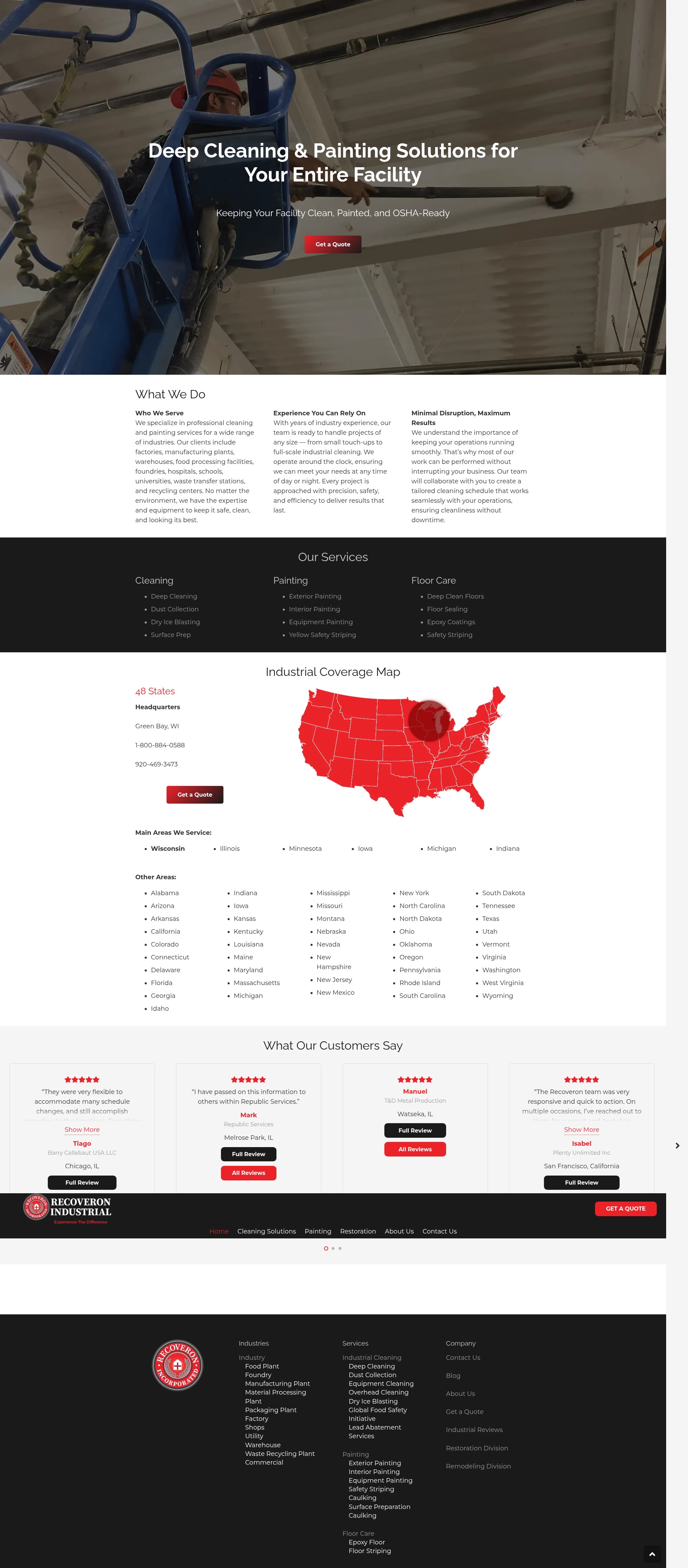 Screenshot of recoveronindustrial.com