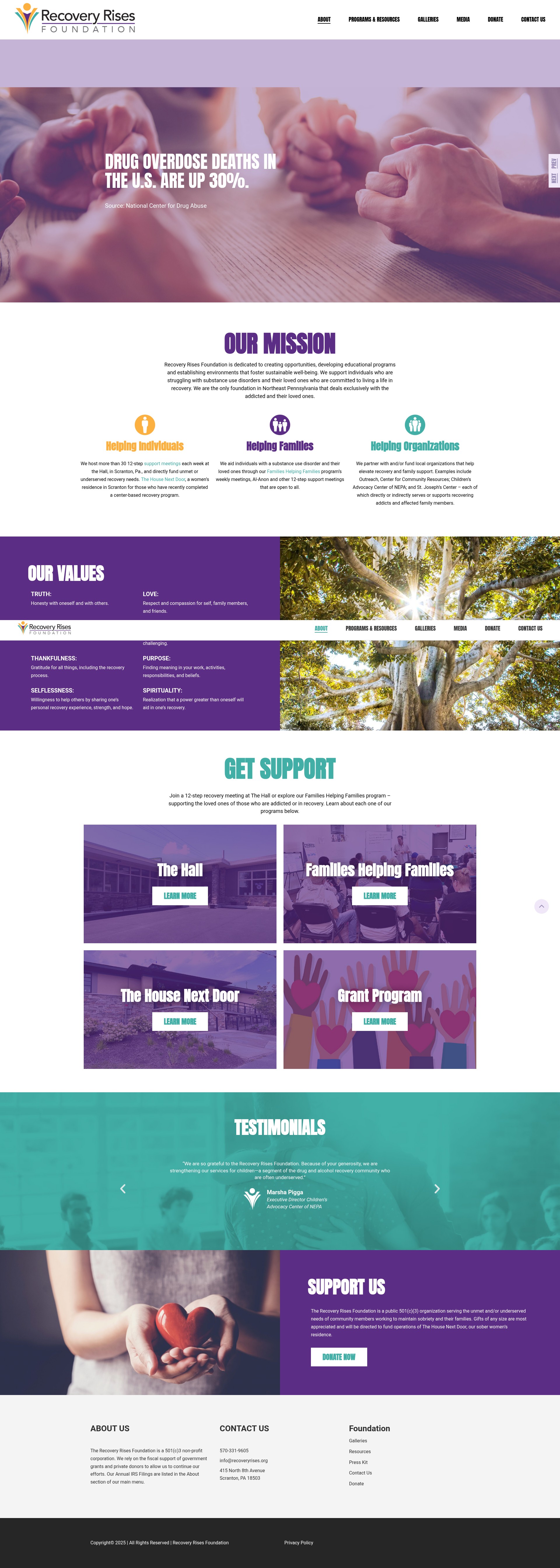 Screenshot of recoveryrises.org