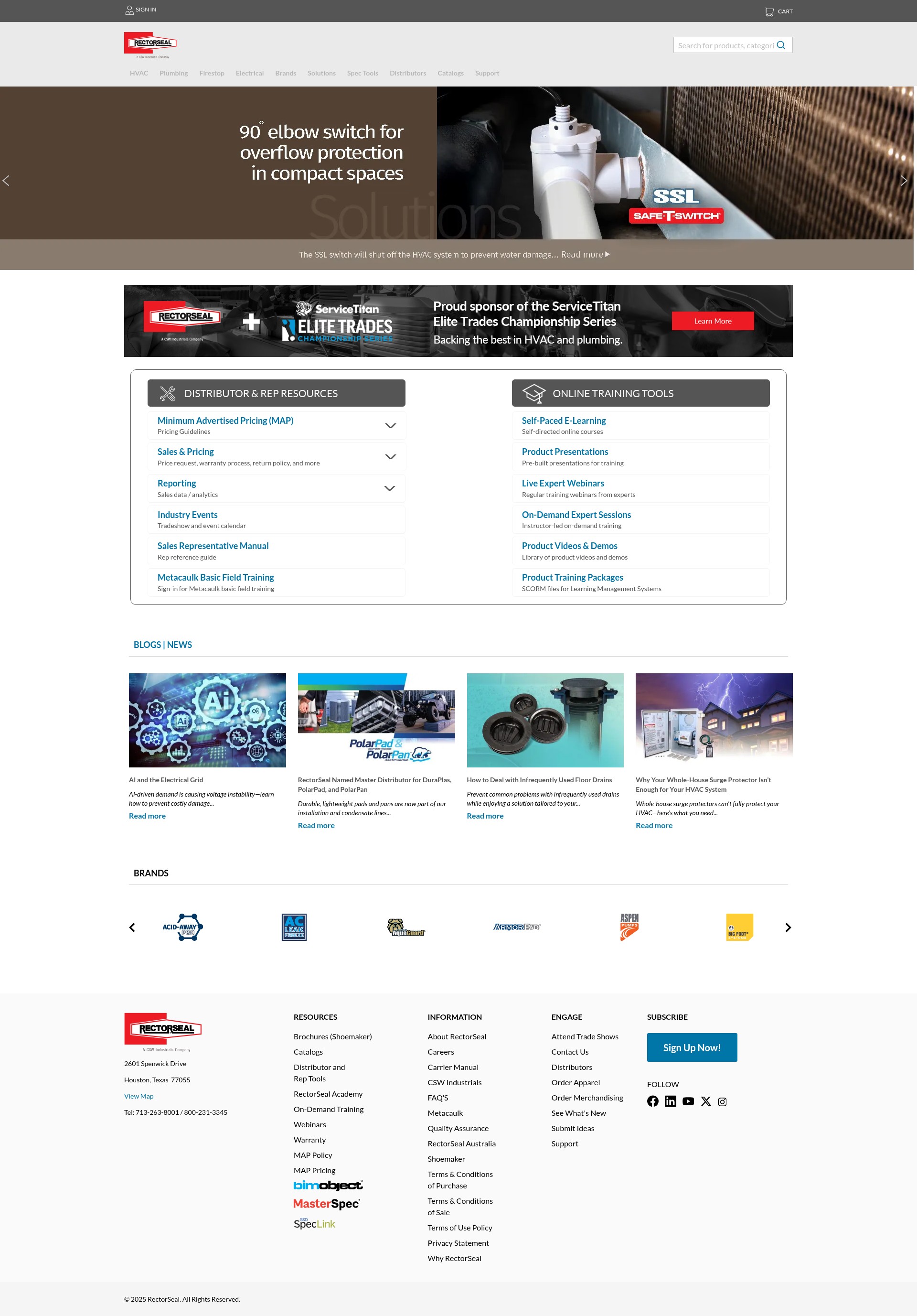 Screenshot of rectorseal.com