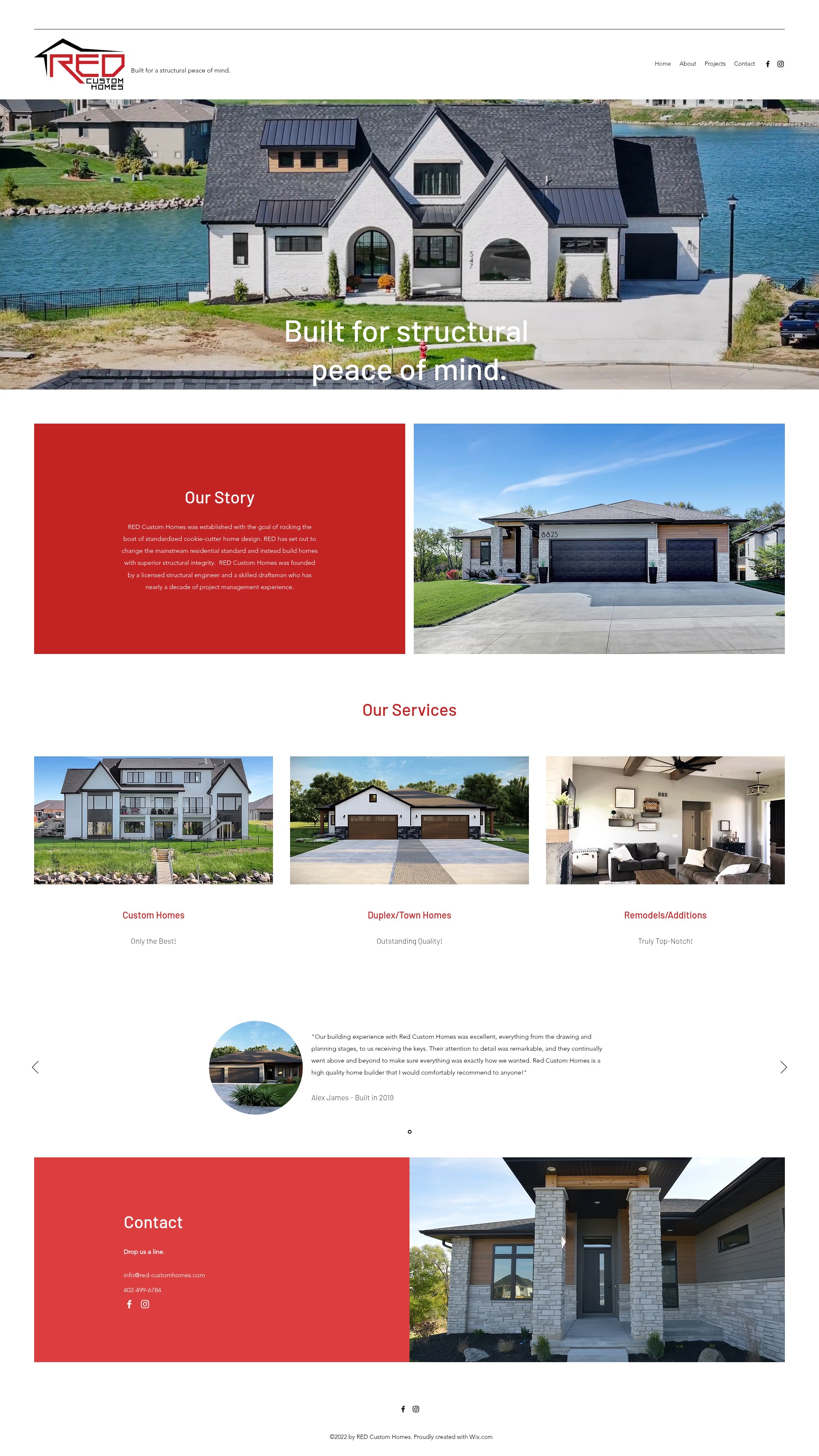 Screenshot of red-customhomes.com