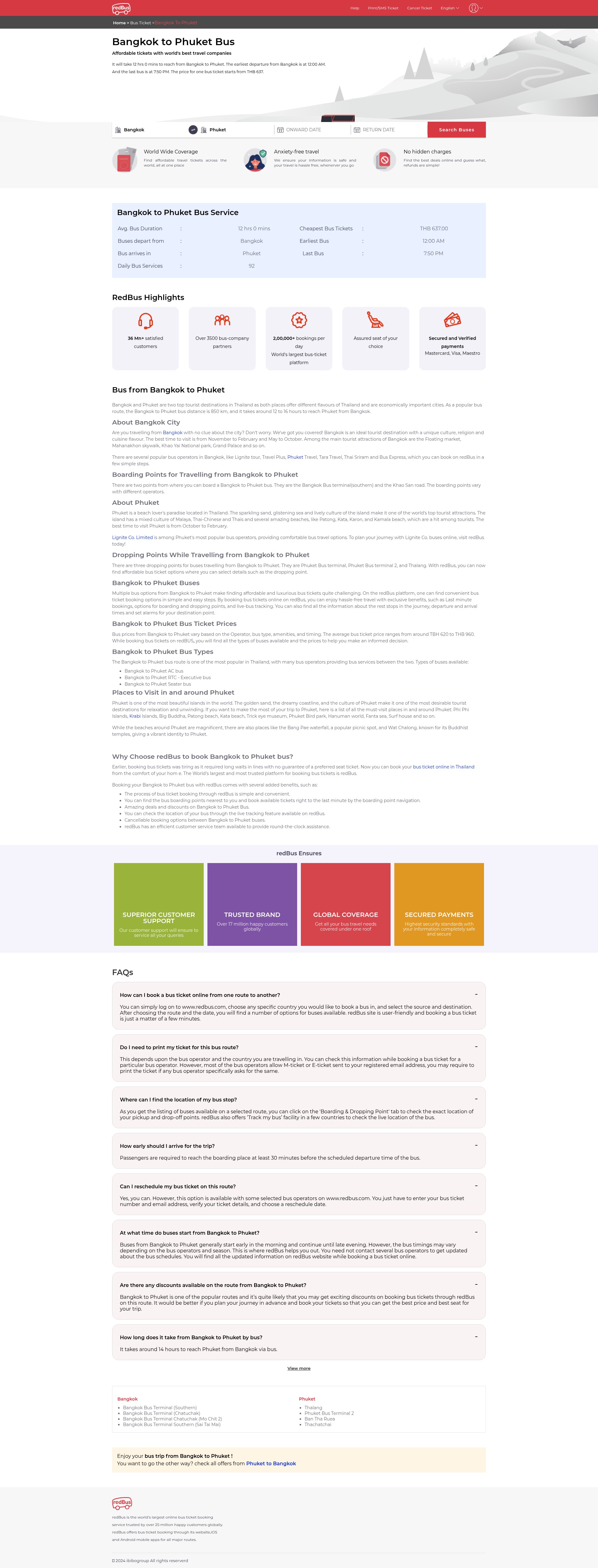 Screenshot of redbus.com