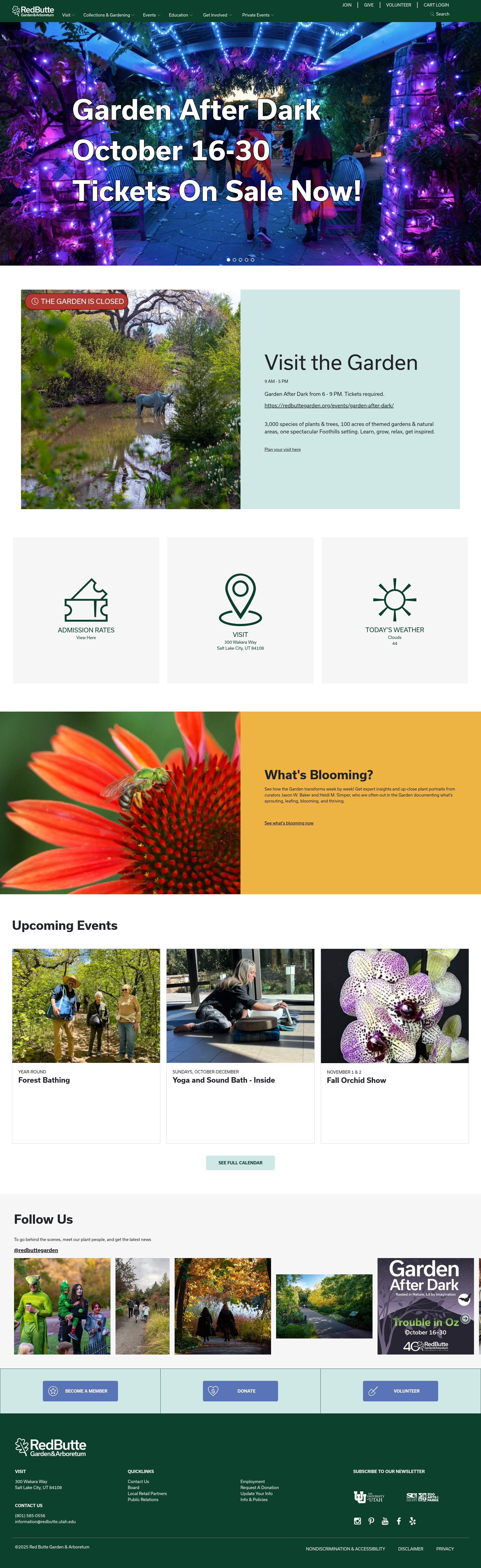 Screenshot of redbuttegarden.org