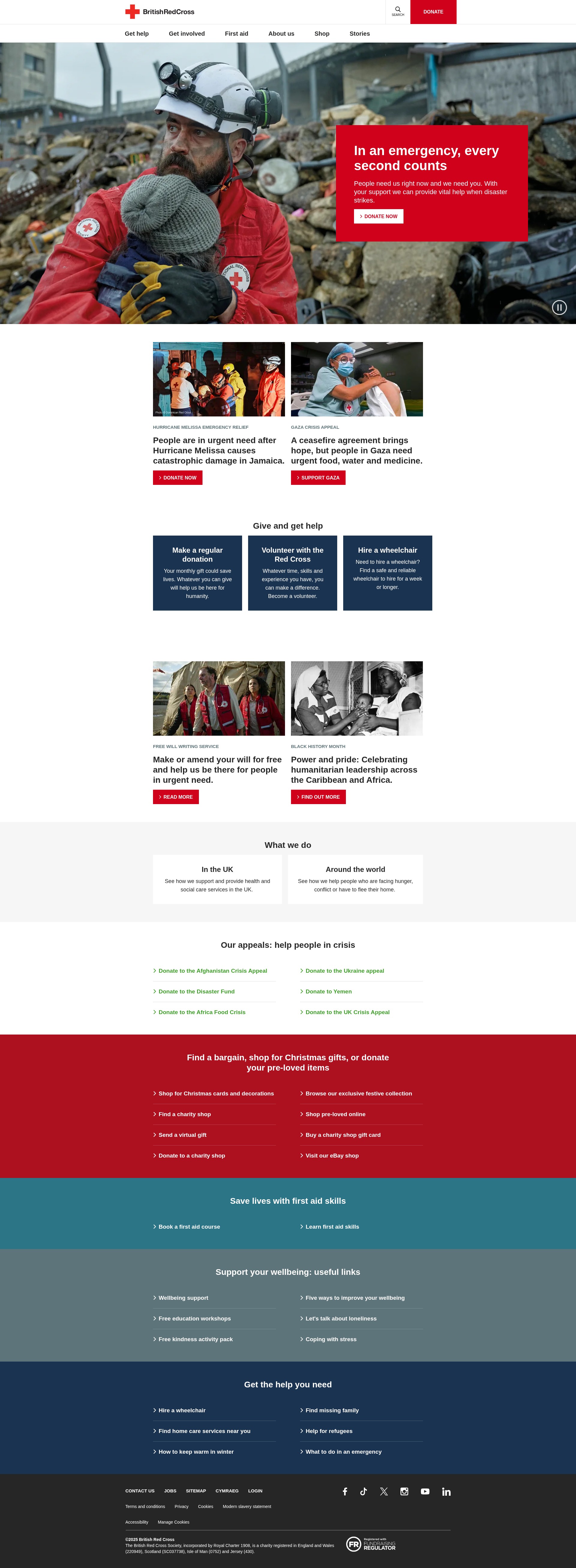 Screenshot of redcross.org.uk