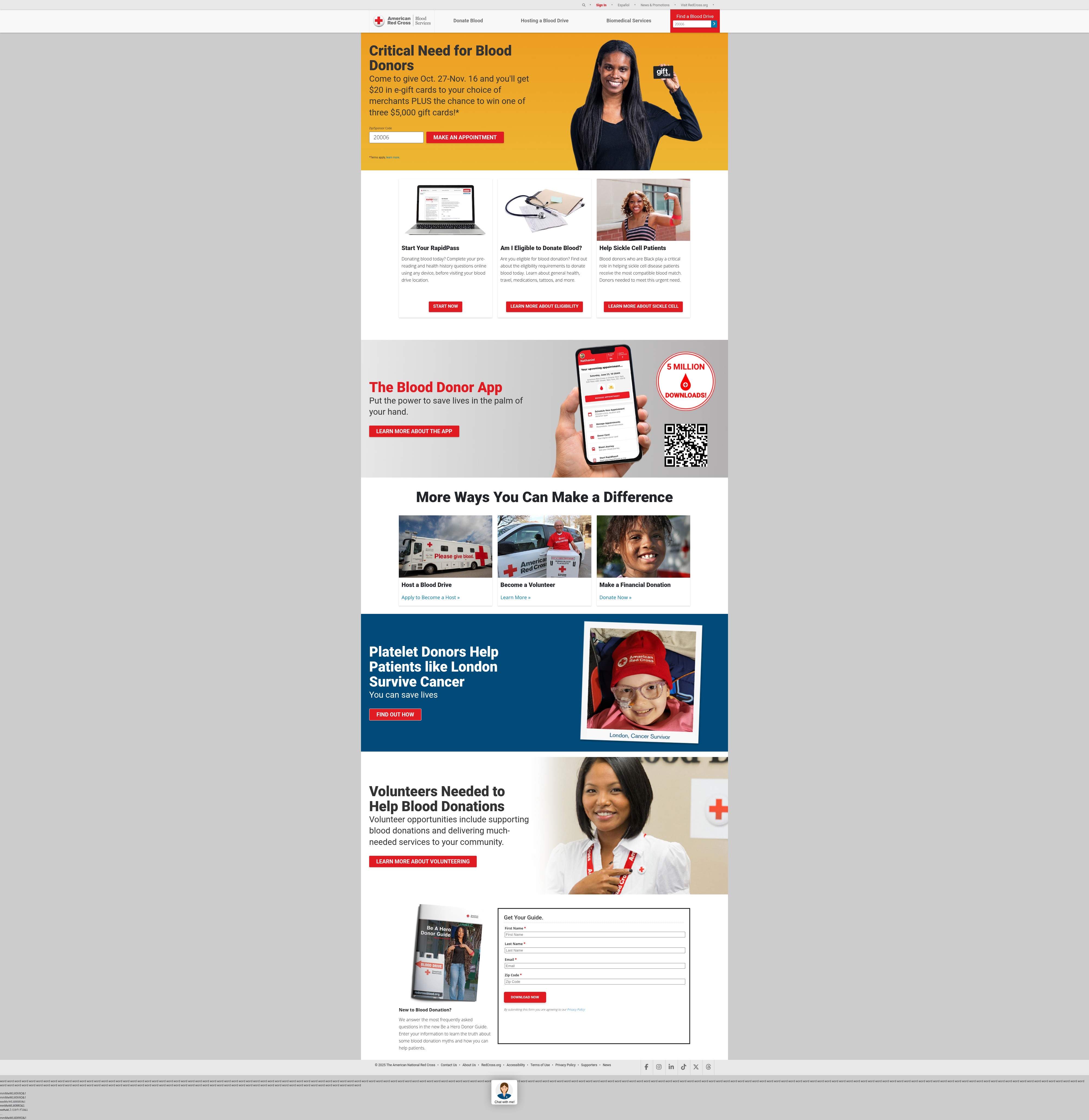 Screenshot of redcrossblood.org