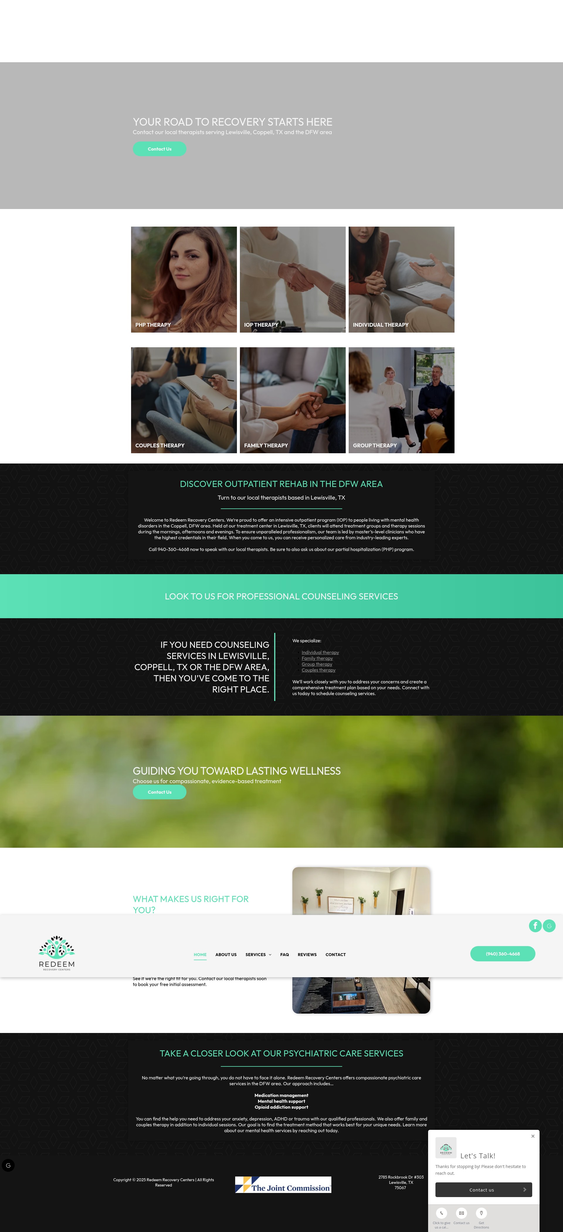 Screenshot of redeemrecoverycenters.com