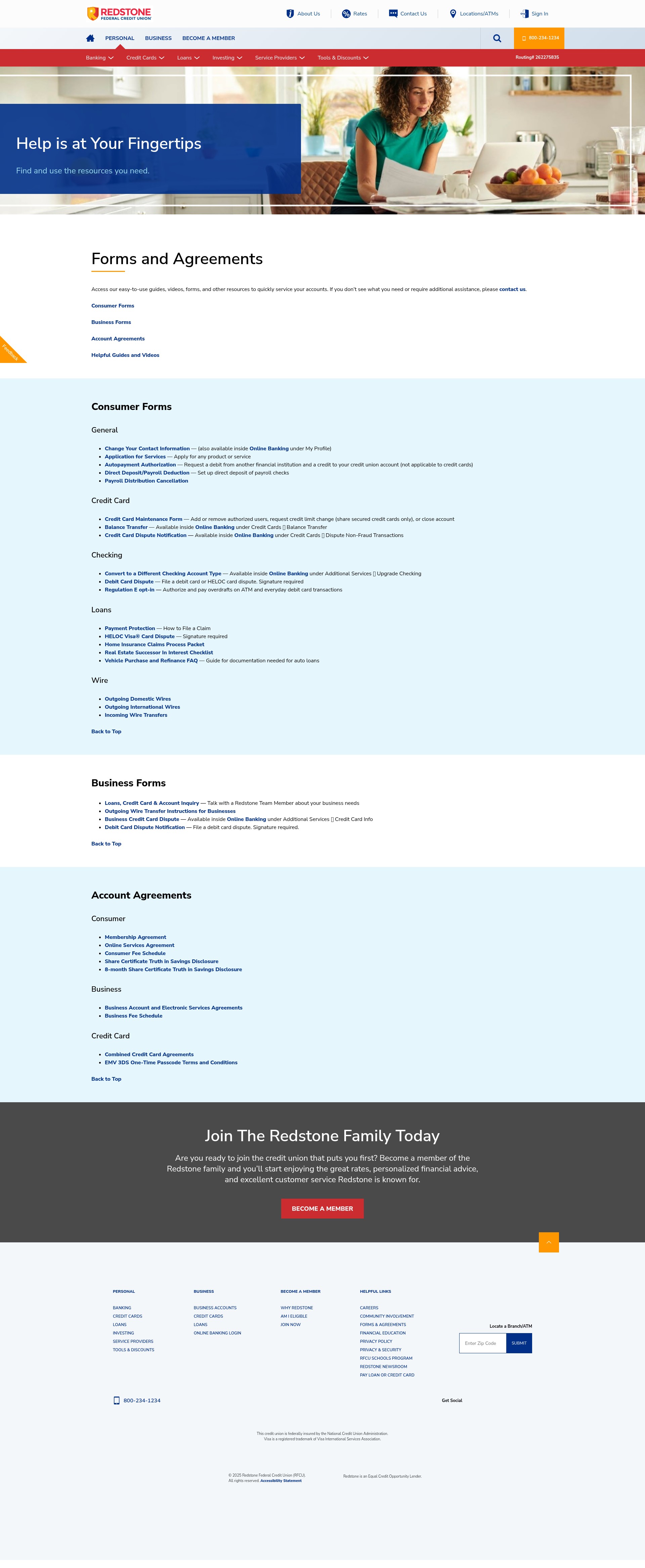Screenshot of redfcu.org