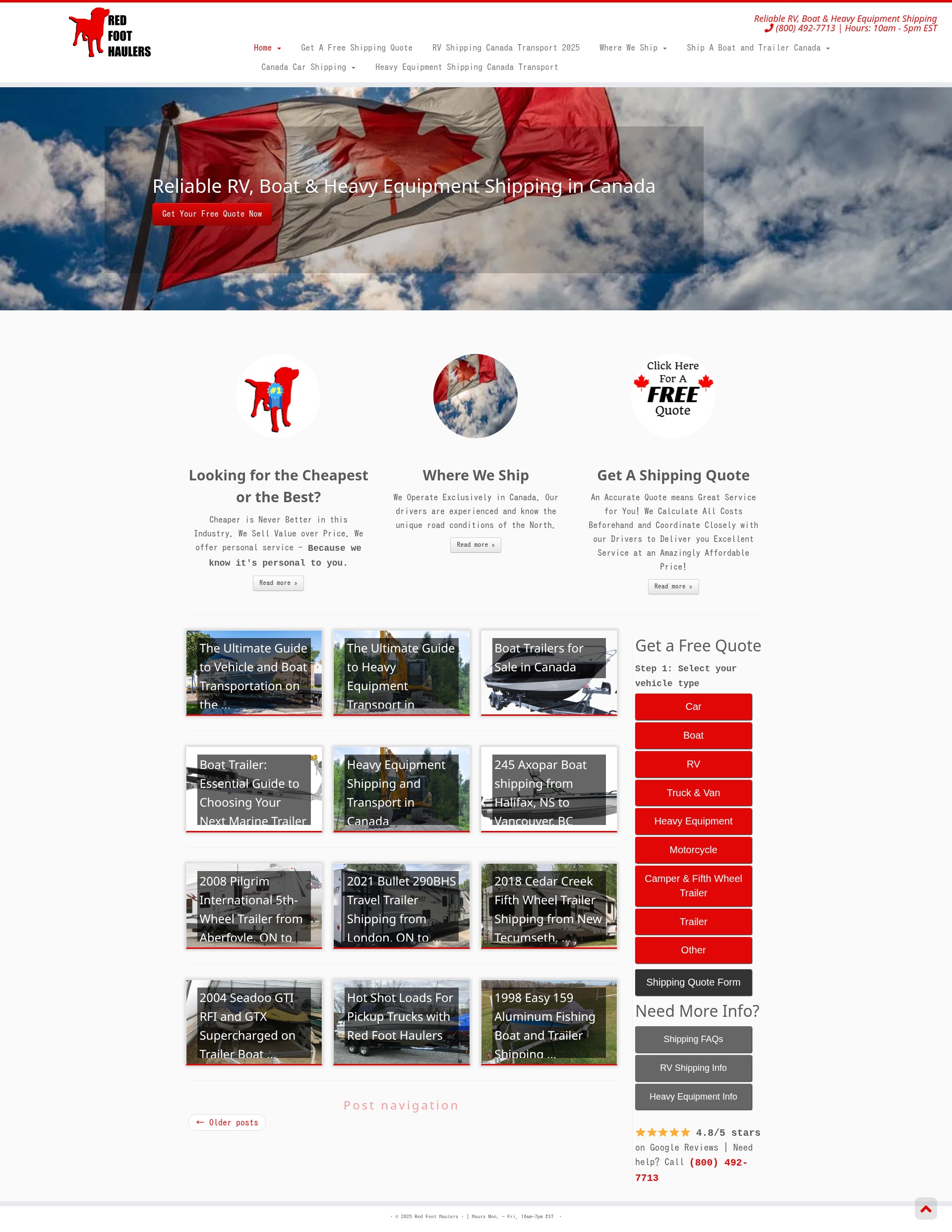 Screenshot of redfoothaulers.ca