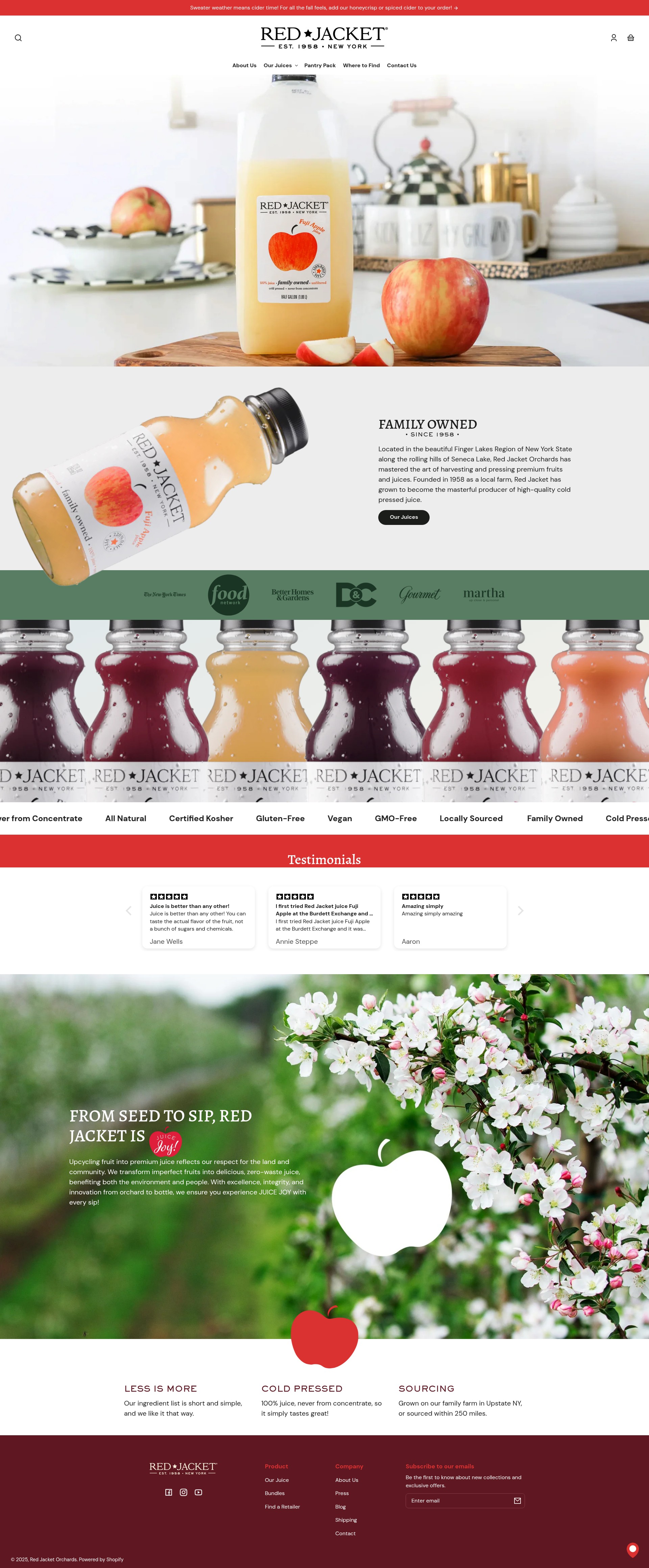 Screenshot of redjacketorchards.com