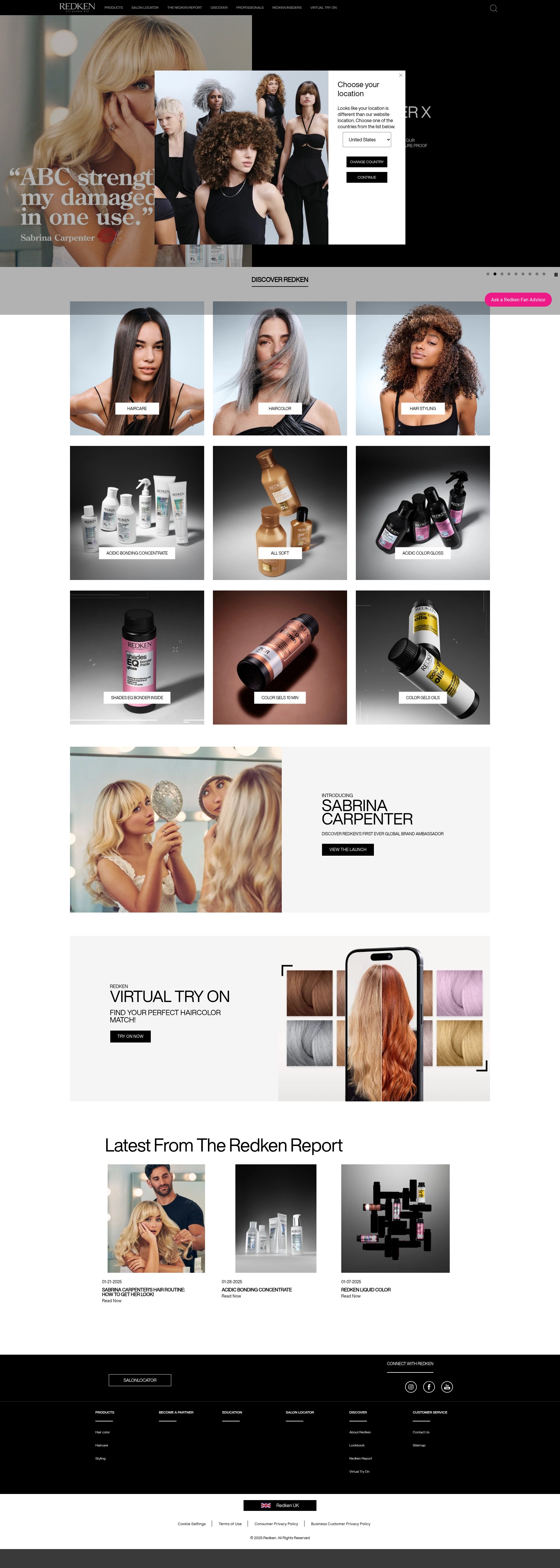 Screenshot of redken.co.uk