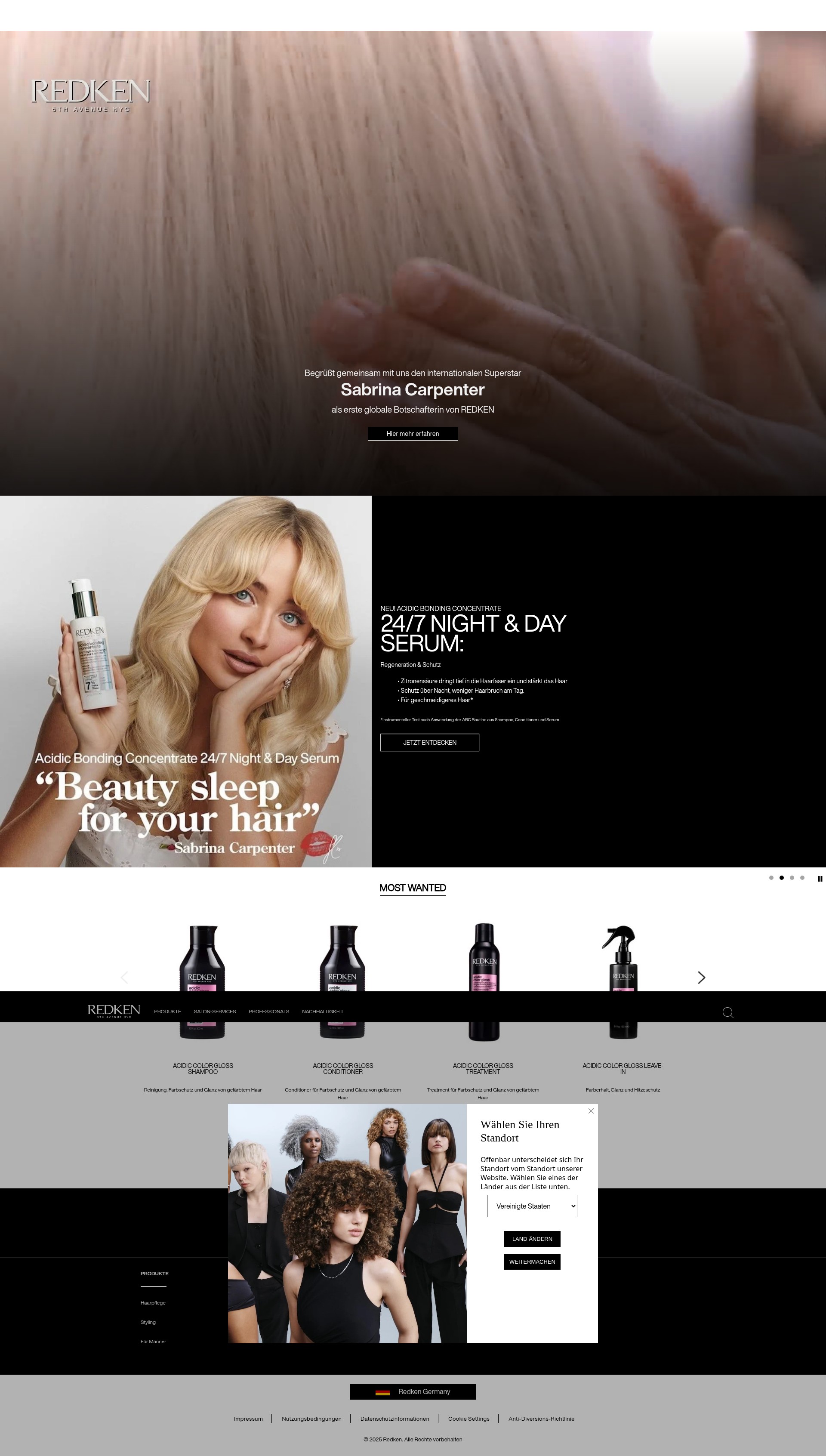 Screenshot of redken.de