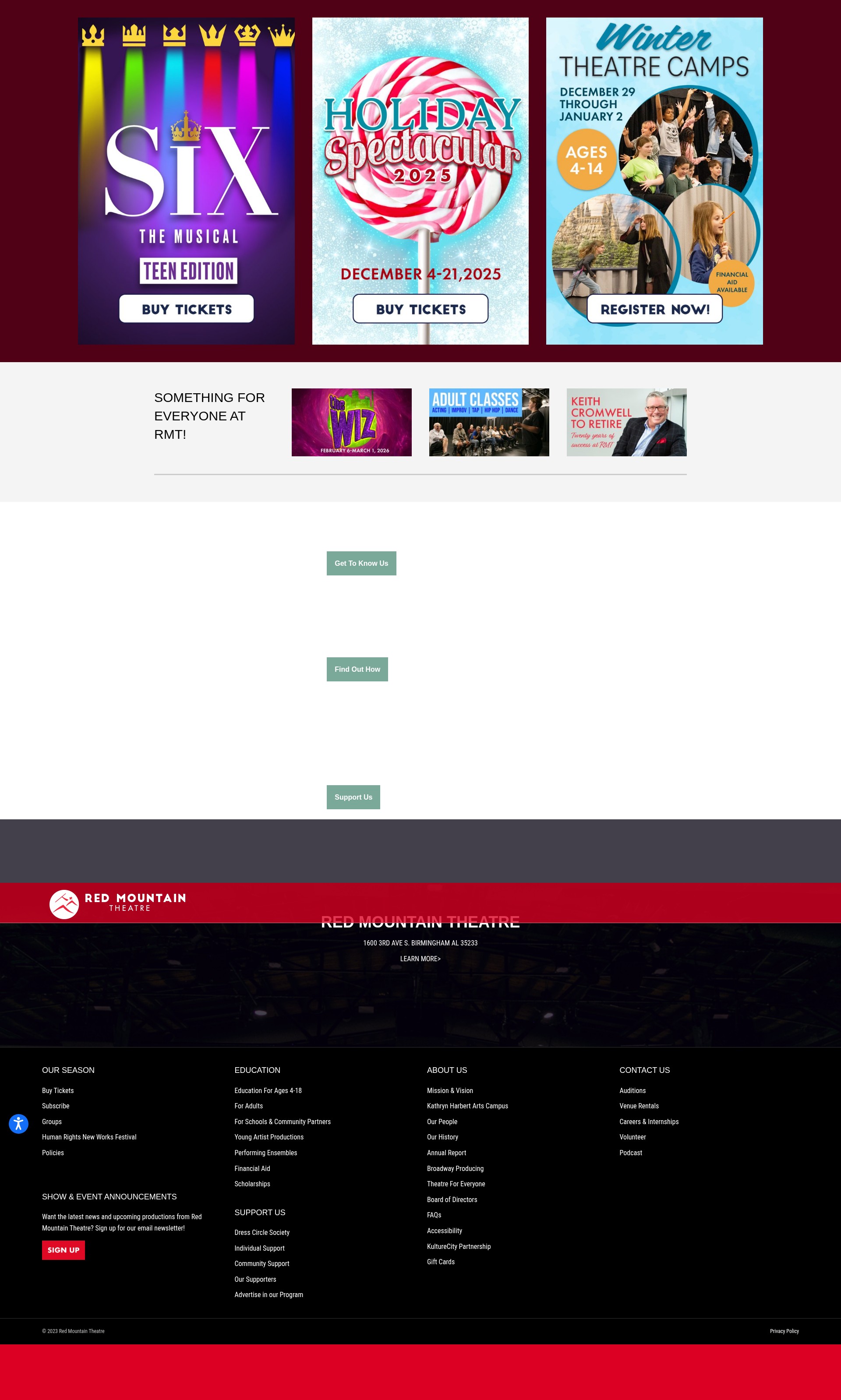 Screenshot of redmountaintheatre.org