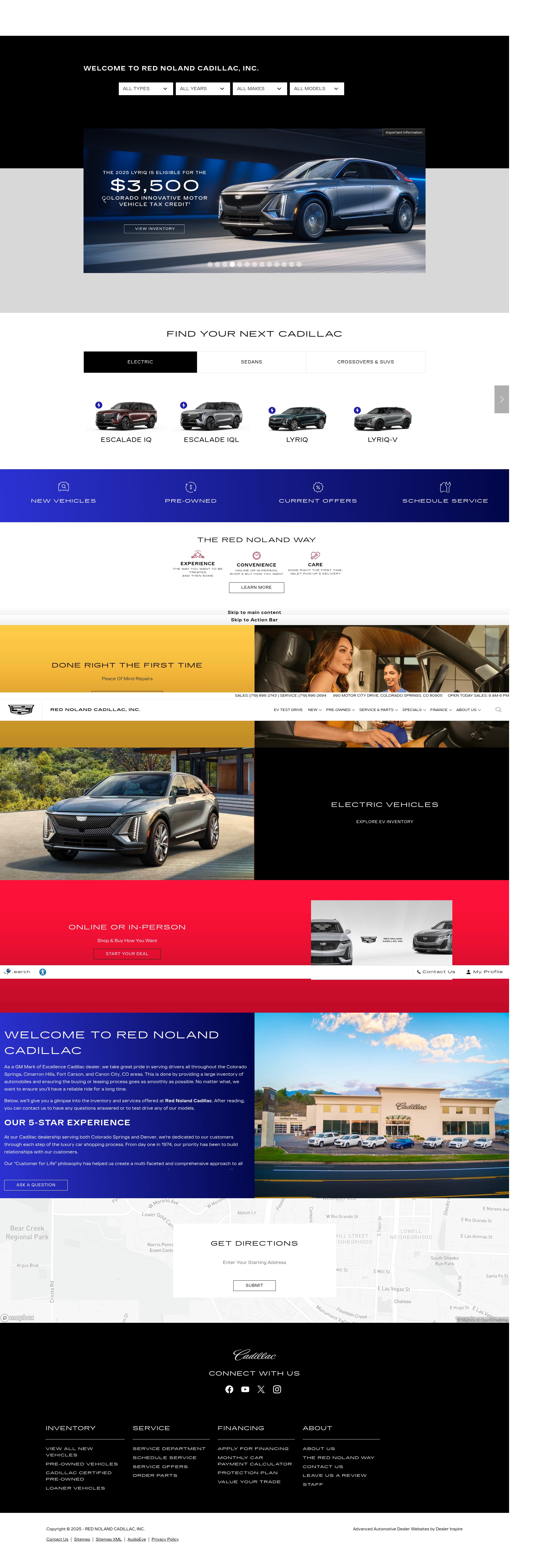 Screenshot of rednolandcadillac.com