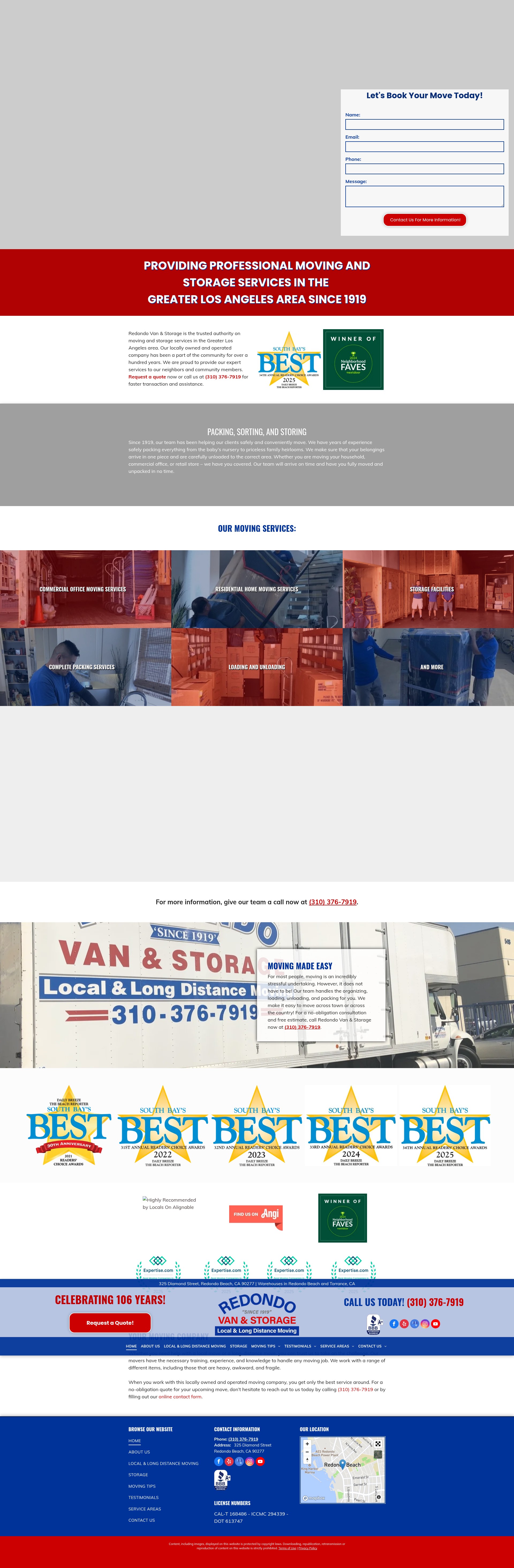 Screenshot of redondovanandstorage.com