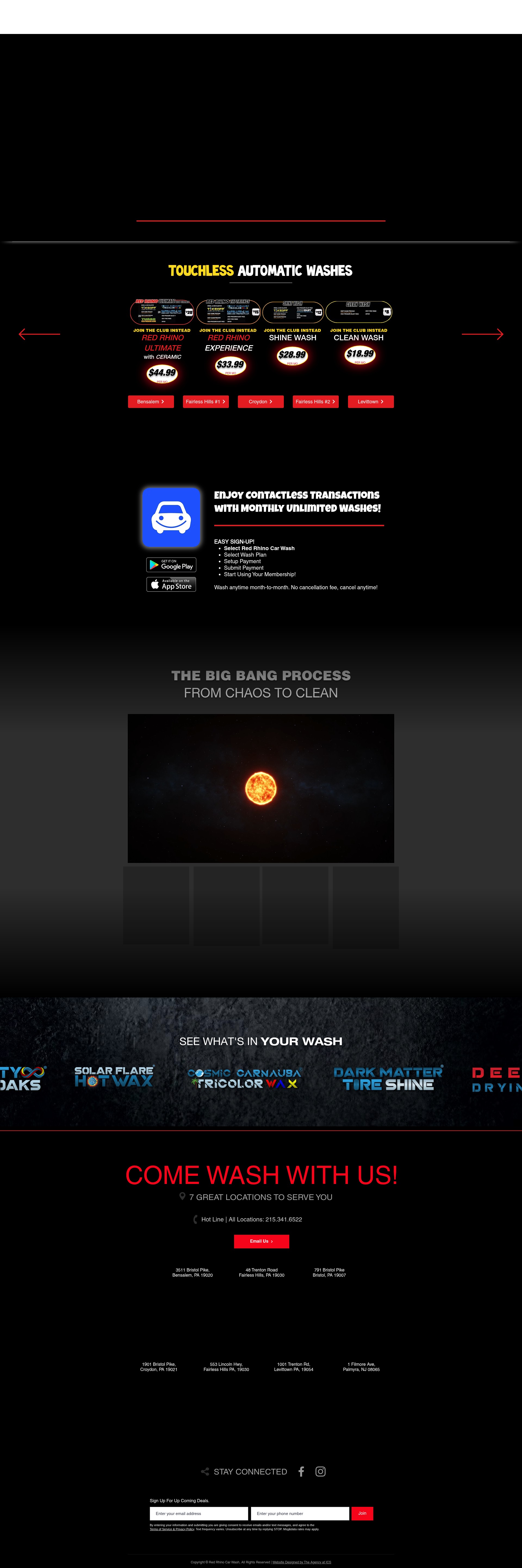 Screenshot of redrhinocarwash.com