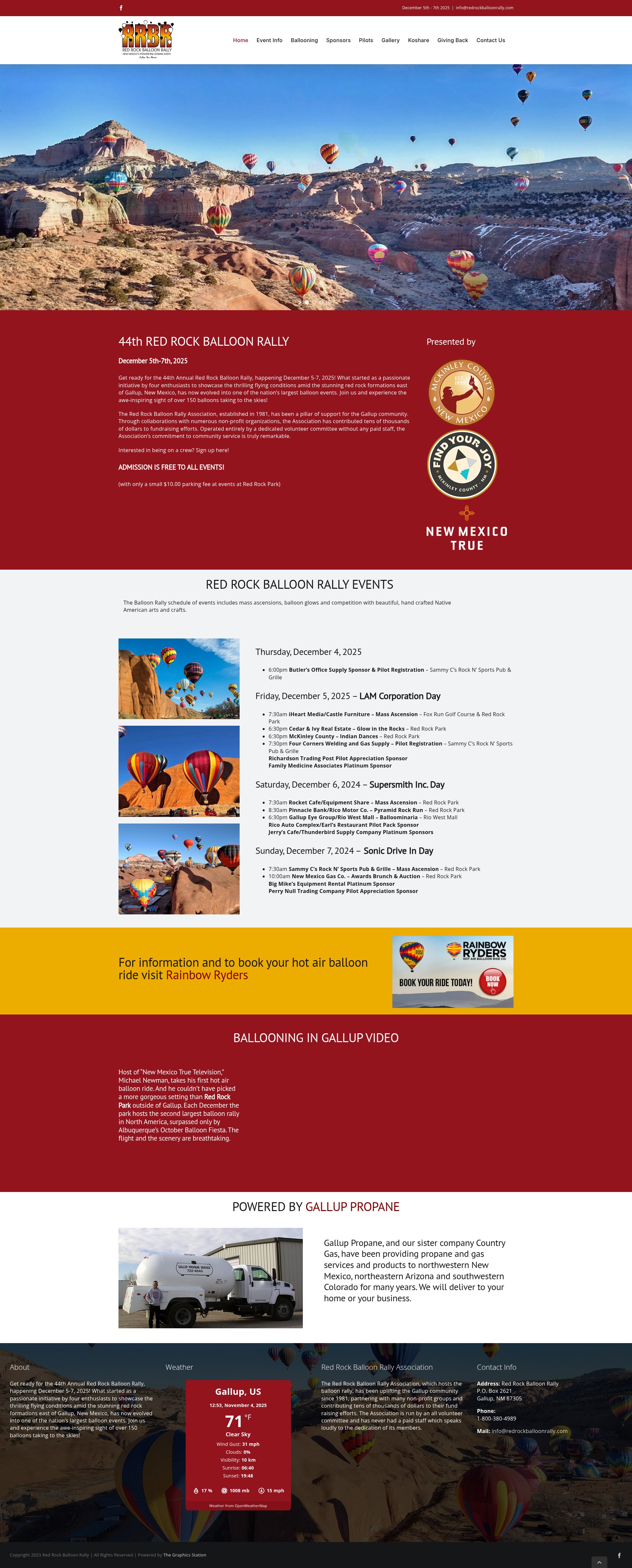 Screenshot of redrockballoonrally.com