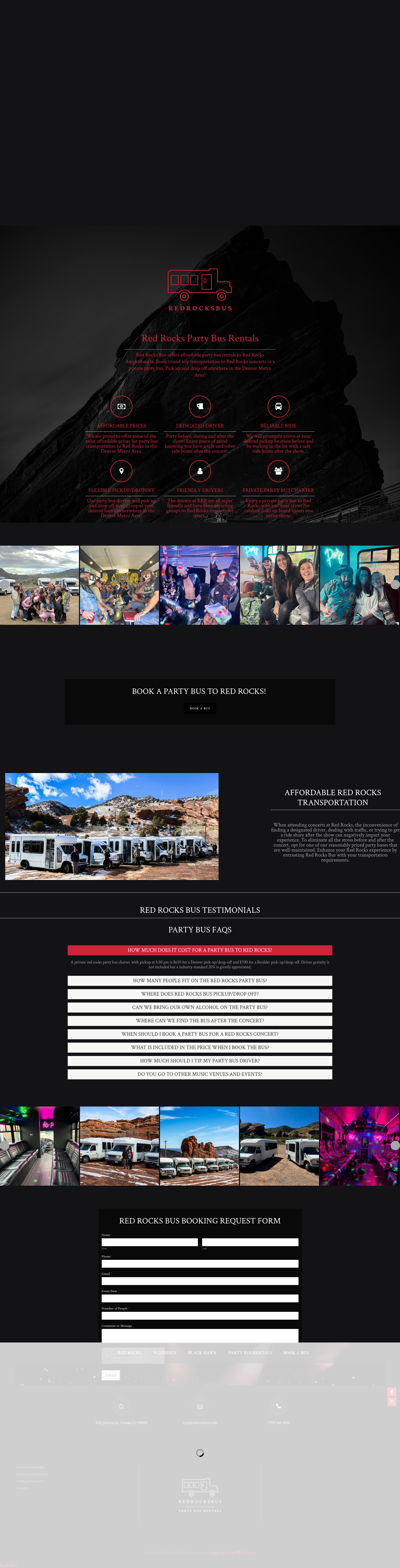 Screenshot of redrocksbus.com