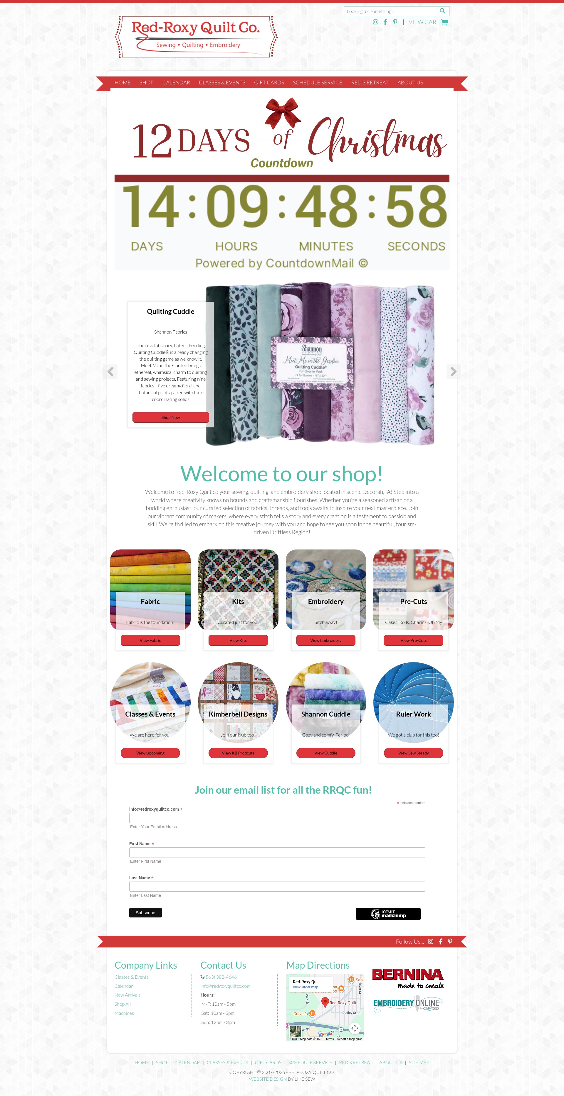 Screenshot of redroxyquiltco.com