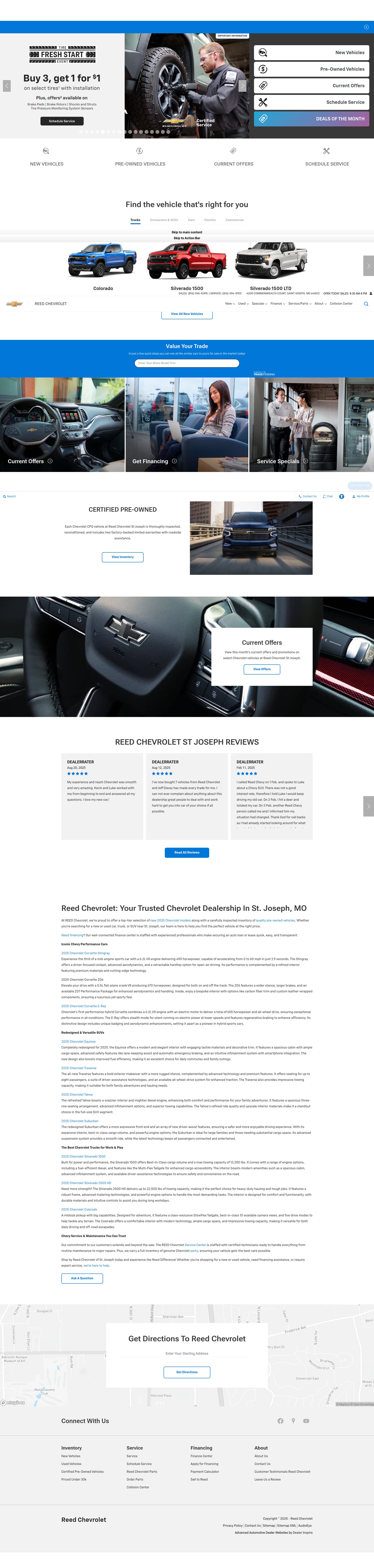 Screenshot of reedchevystj.com