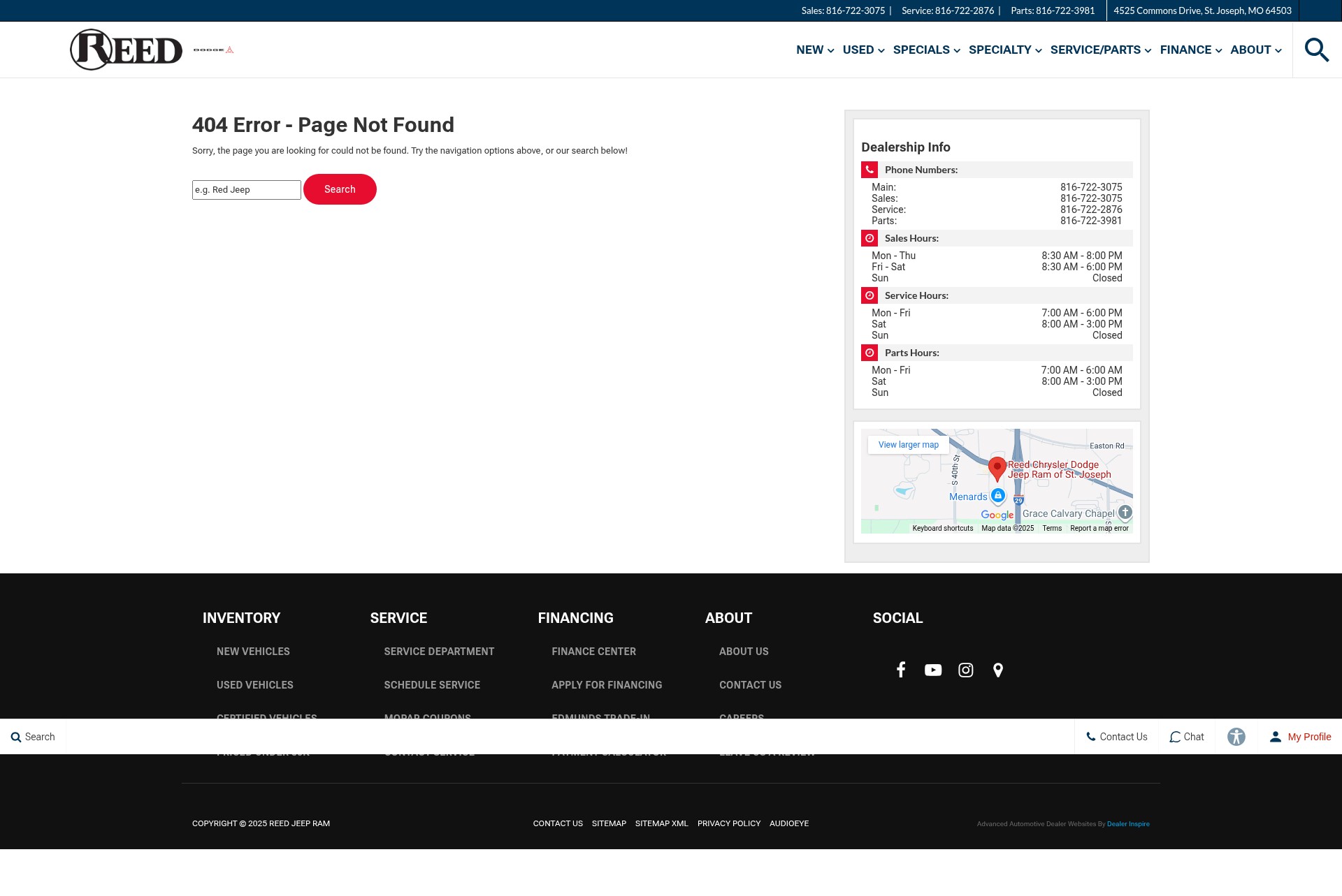 Screenshot of reedjeepram.com