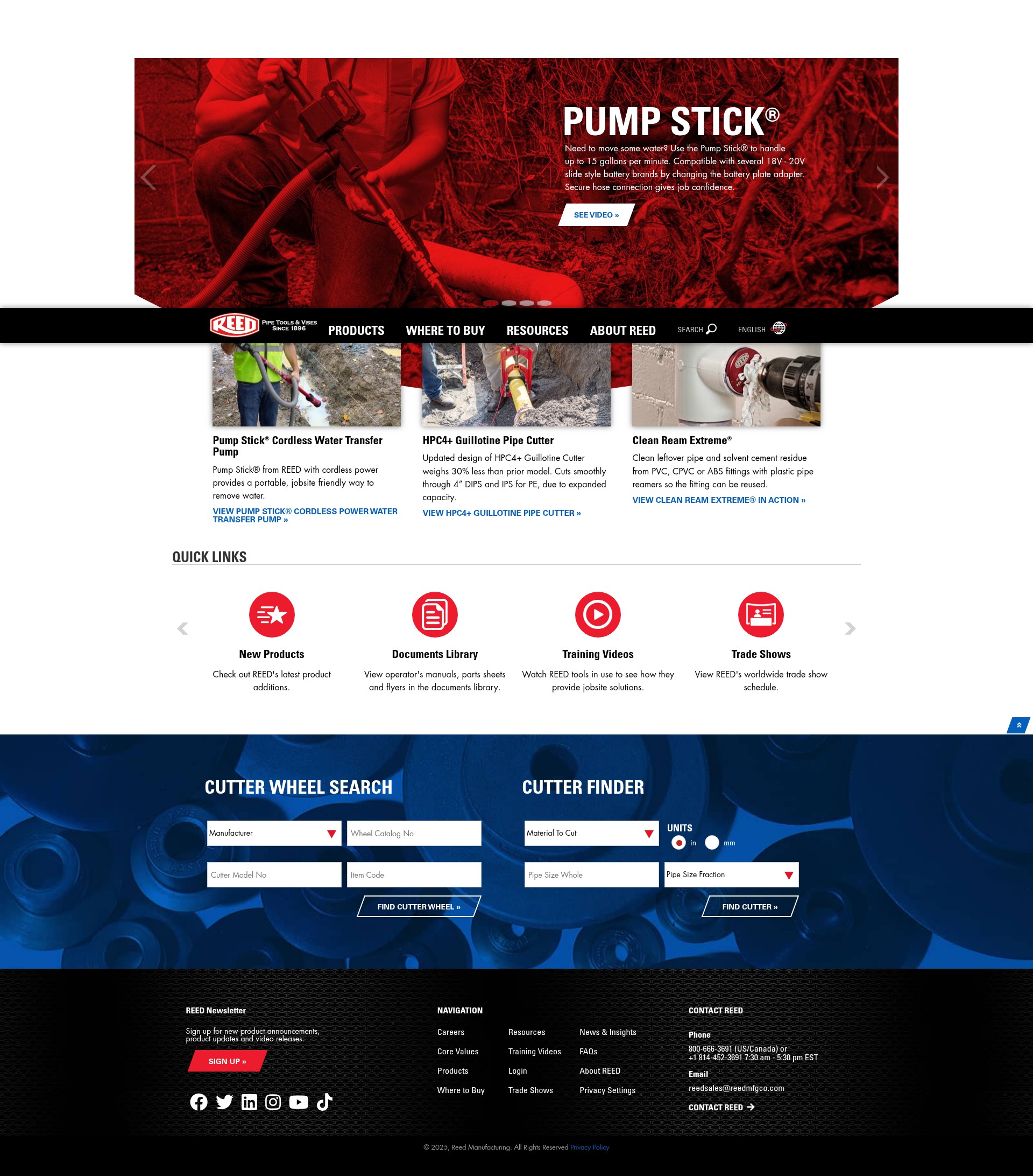 Screenshot of reedmfgco.com