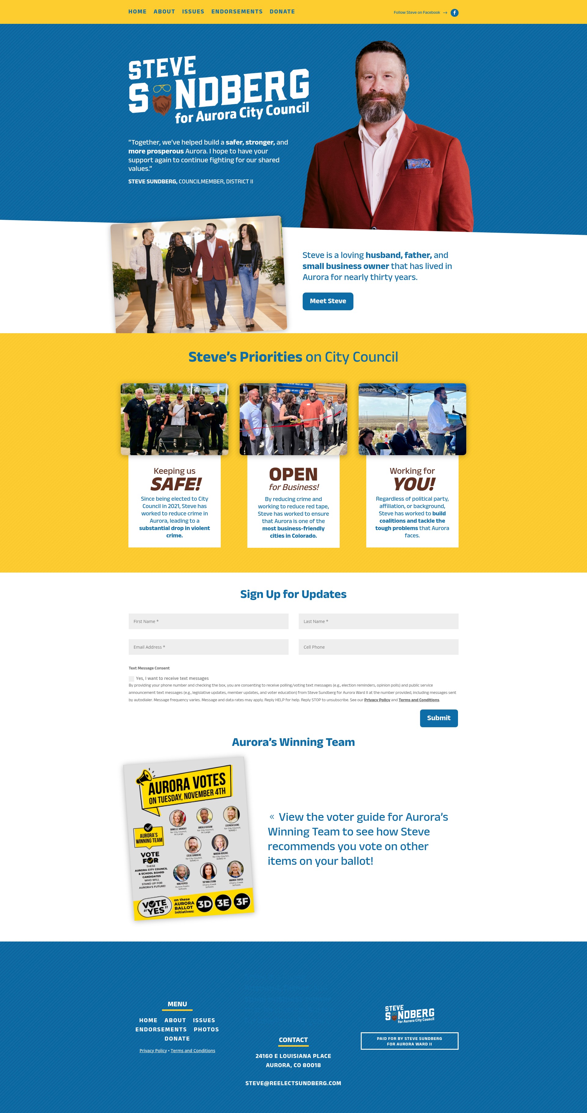 Screenshot of reelectsundberg.com
