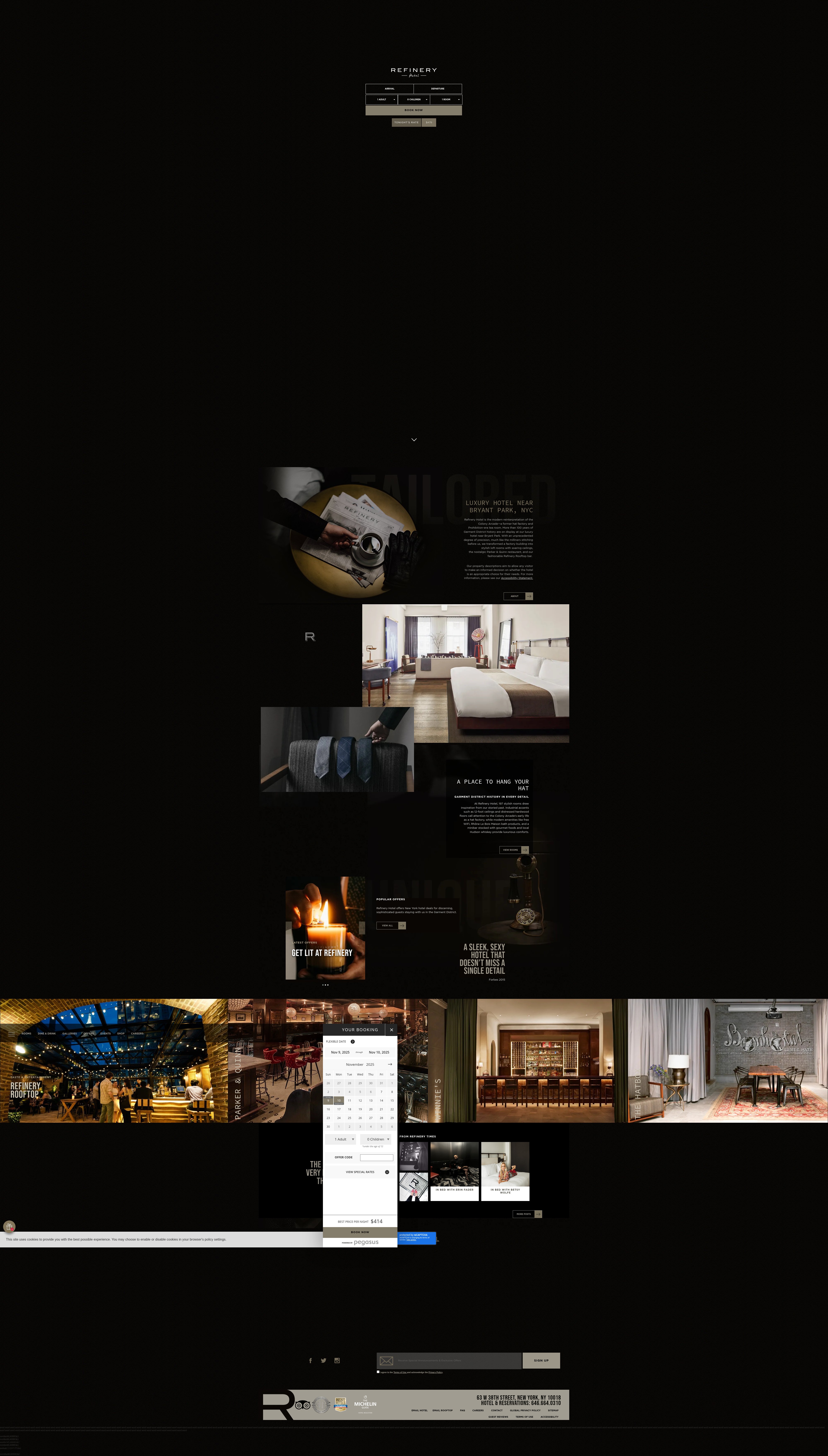 Screenshot of refineryhotelnewyork.com