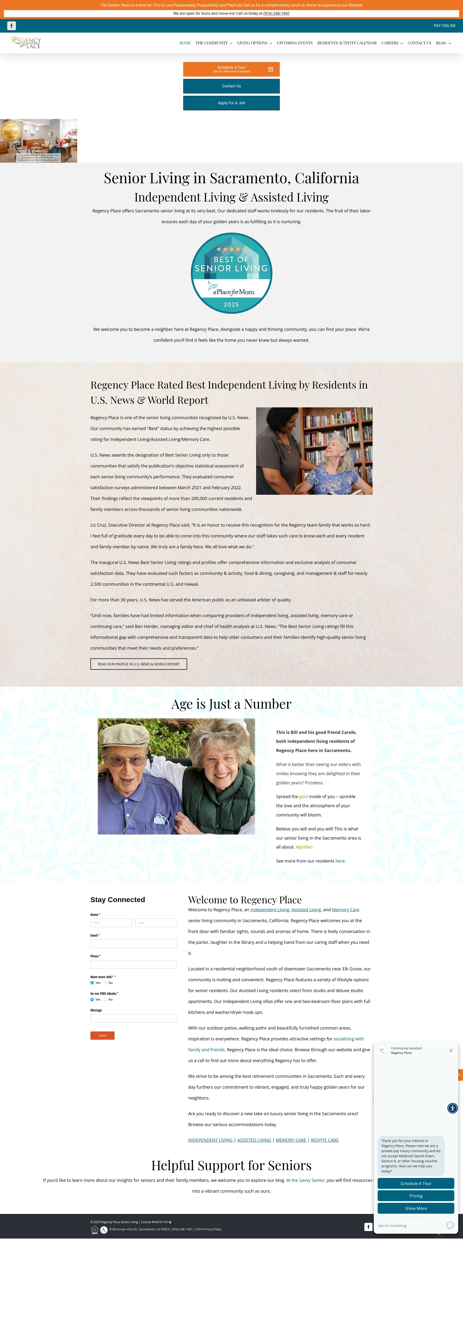 Screenshot of regencyplaceseniorliving.com