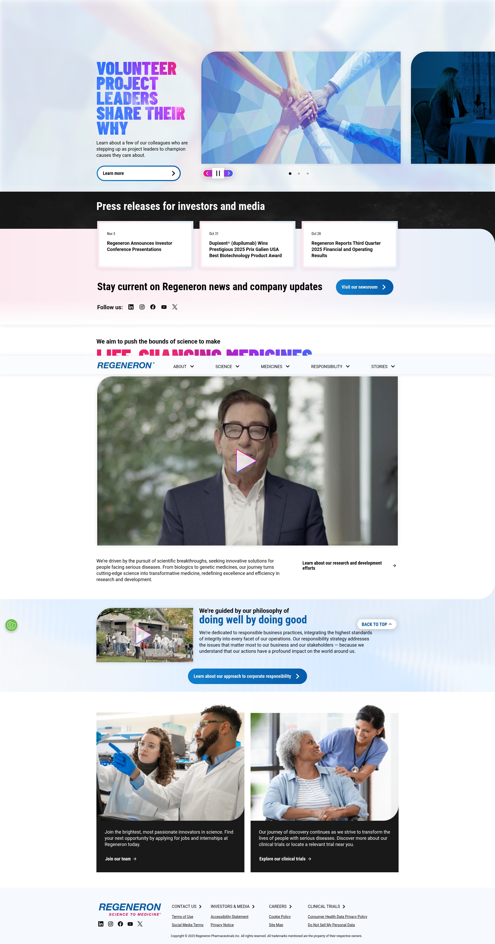 Screenshot of regeneron.com