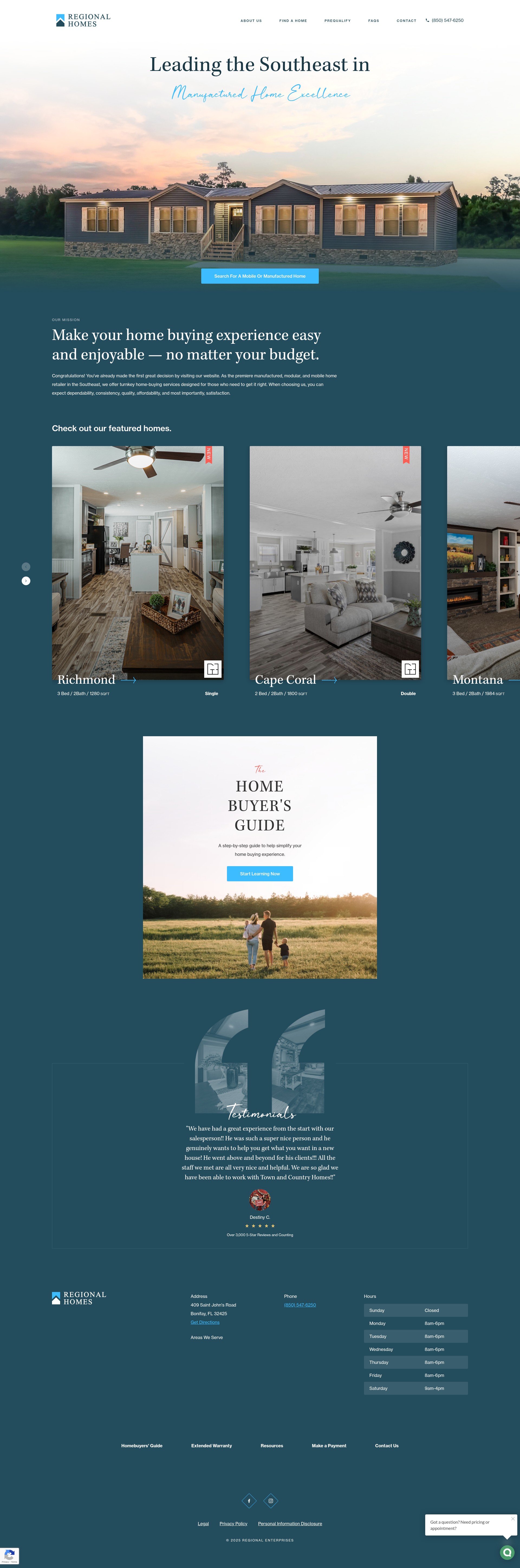 Screenshot of regionalhomesbonifay.com